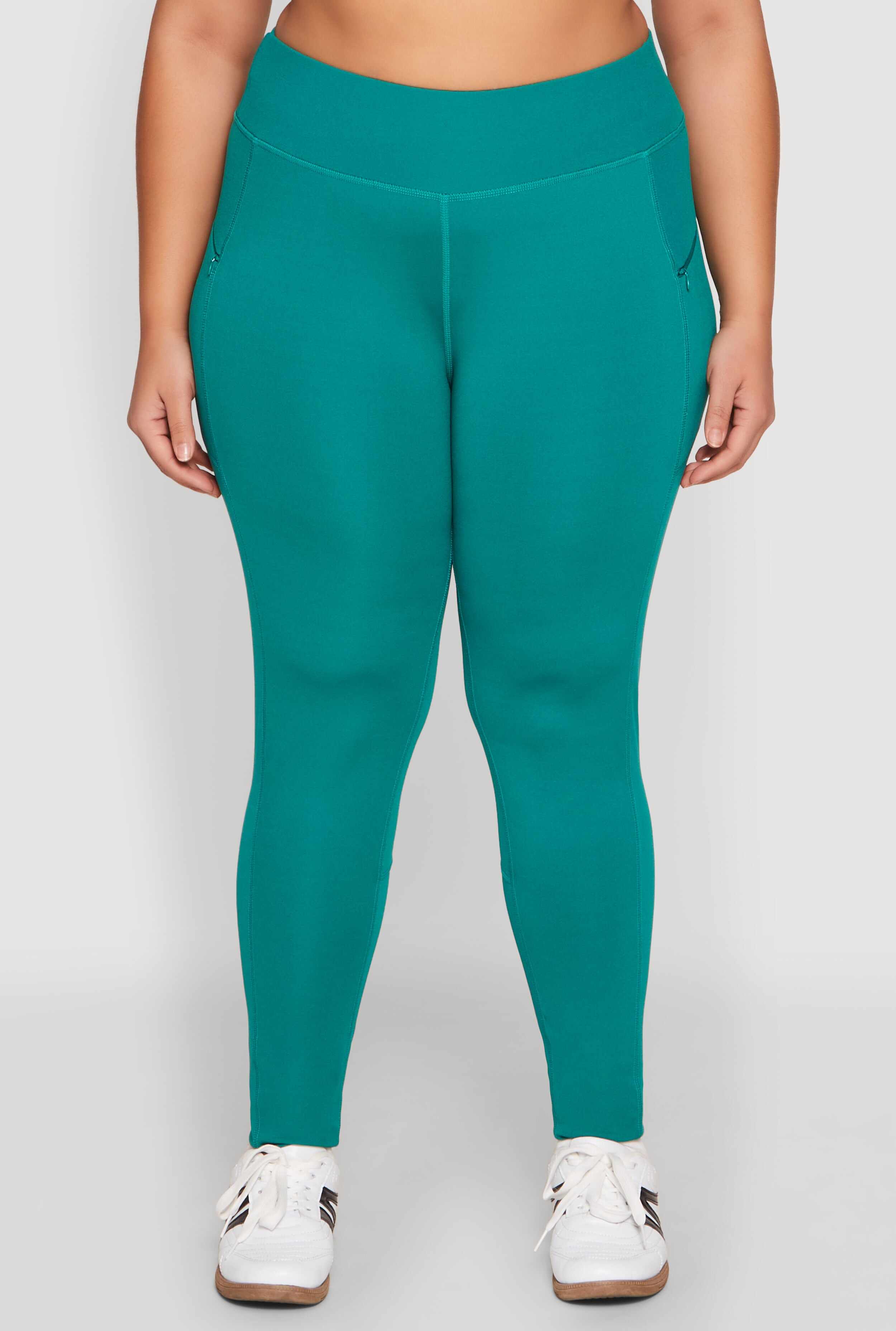 Plus Size Side Zip Pocket Leggings