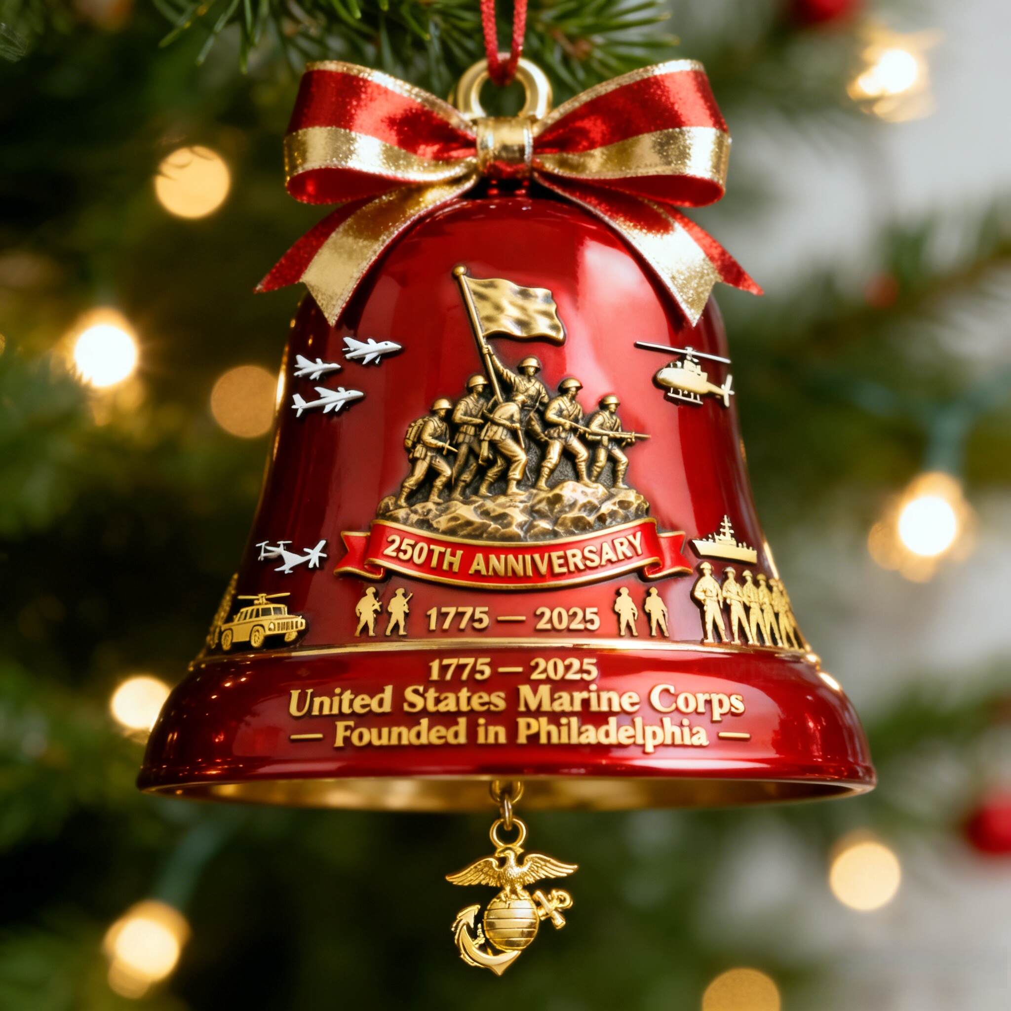 250th Anniversary Military Tribute Bell Ornament