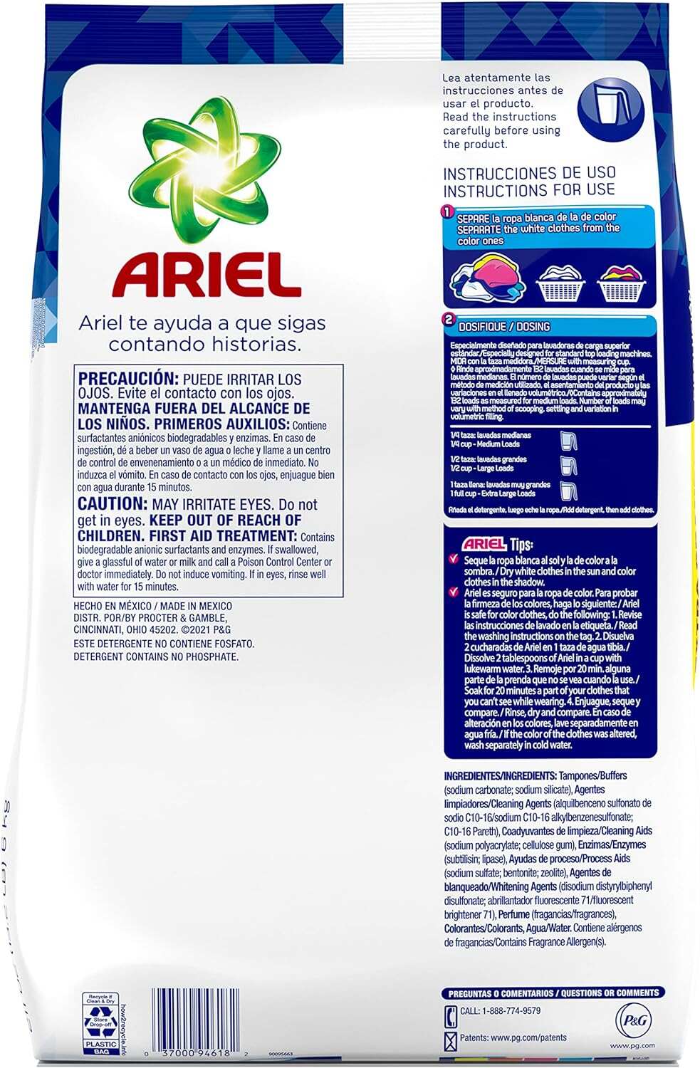 Ariel Powder Laundry Detergent, Original Scent, 211 ounces 42 Loads