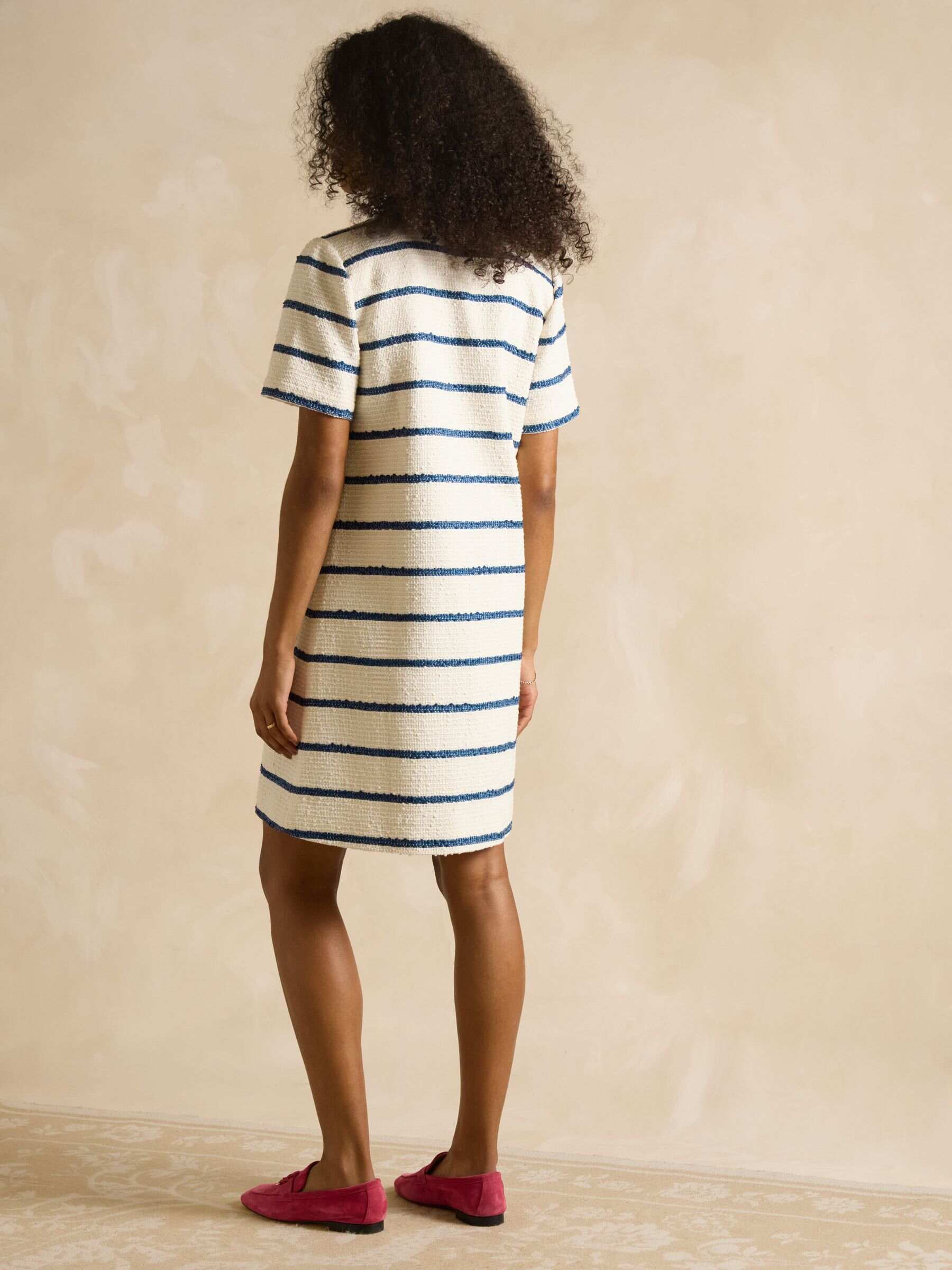 Odette Stripe Boucle Shift Dress