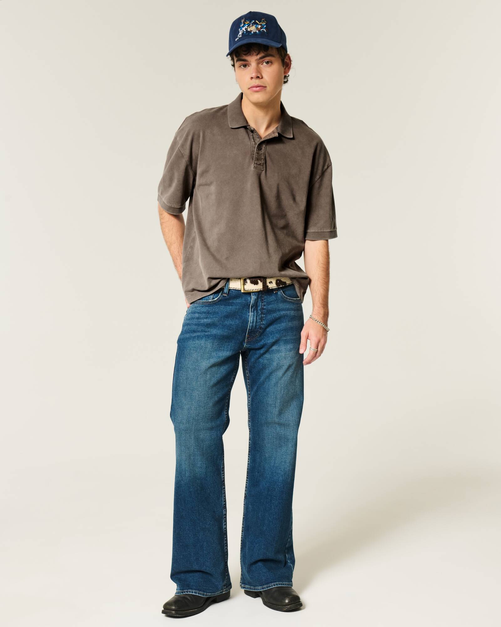 Boxy Crop Washed Polo