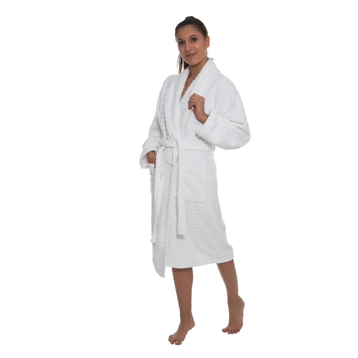 Ozan Premium Home Azure Bathrobes Collection 100% Turkish Cotton Unisex Terry Cloth Bathrobe