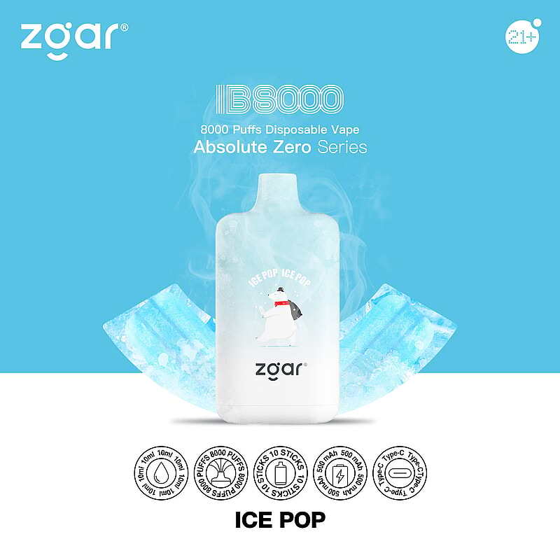 ZGAR ICE BOX 8000 Puffs 2% Nicotine Rechargeable Disposable Pod