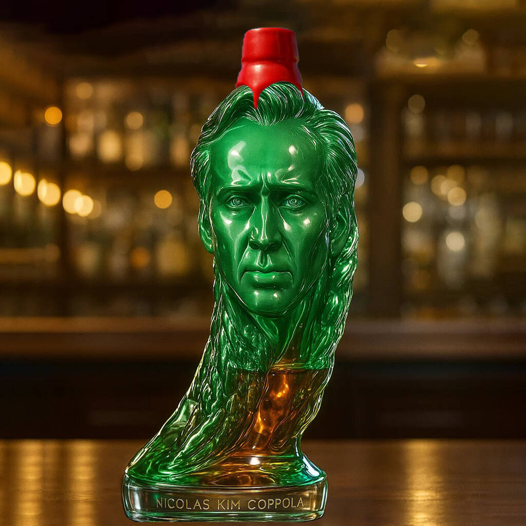 Funny Picolas Cage Whiskey Bottle