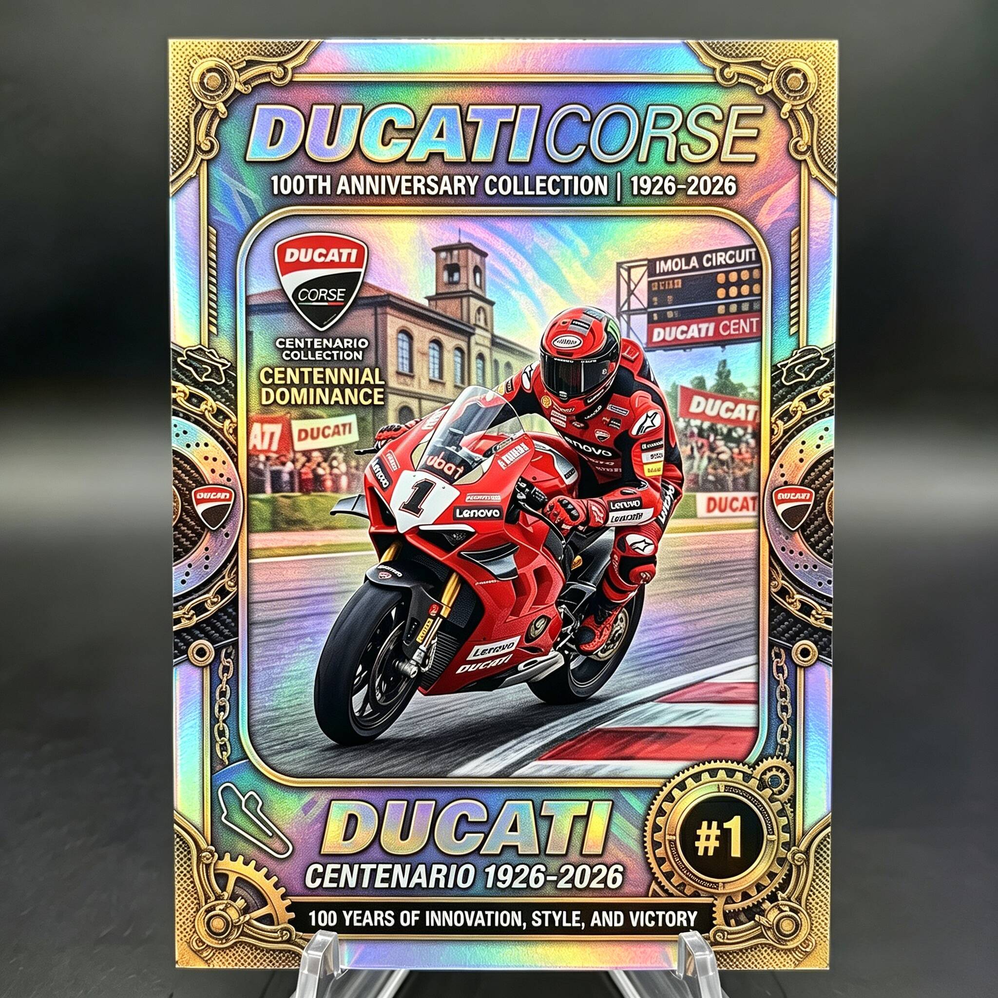 🏍️Ducati Corse 100th Anniversary Holographic Card!-MotoGP Legend !✨