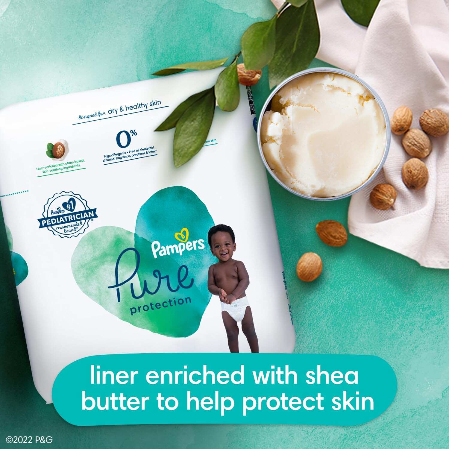 Pampers Pure Protection Diapers - Size 4, 108 Count, Hypoallergenic Premium Disposable Baby Diapers