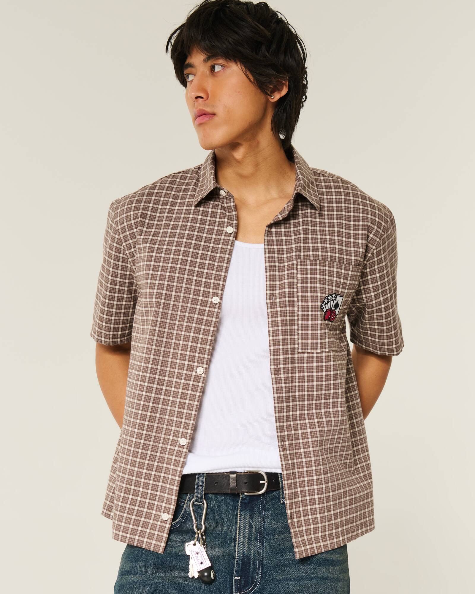 Boxy Short-Sleeve Cherry Graphic Shirt