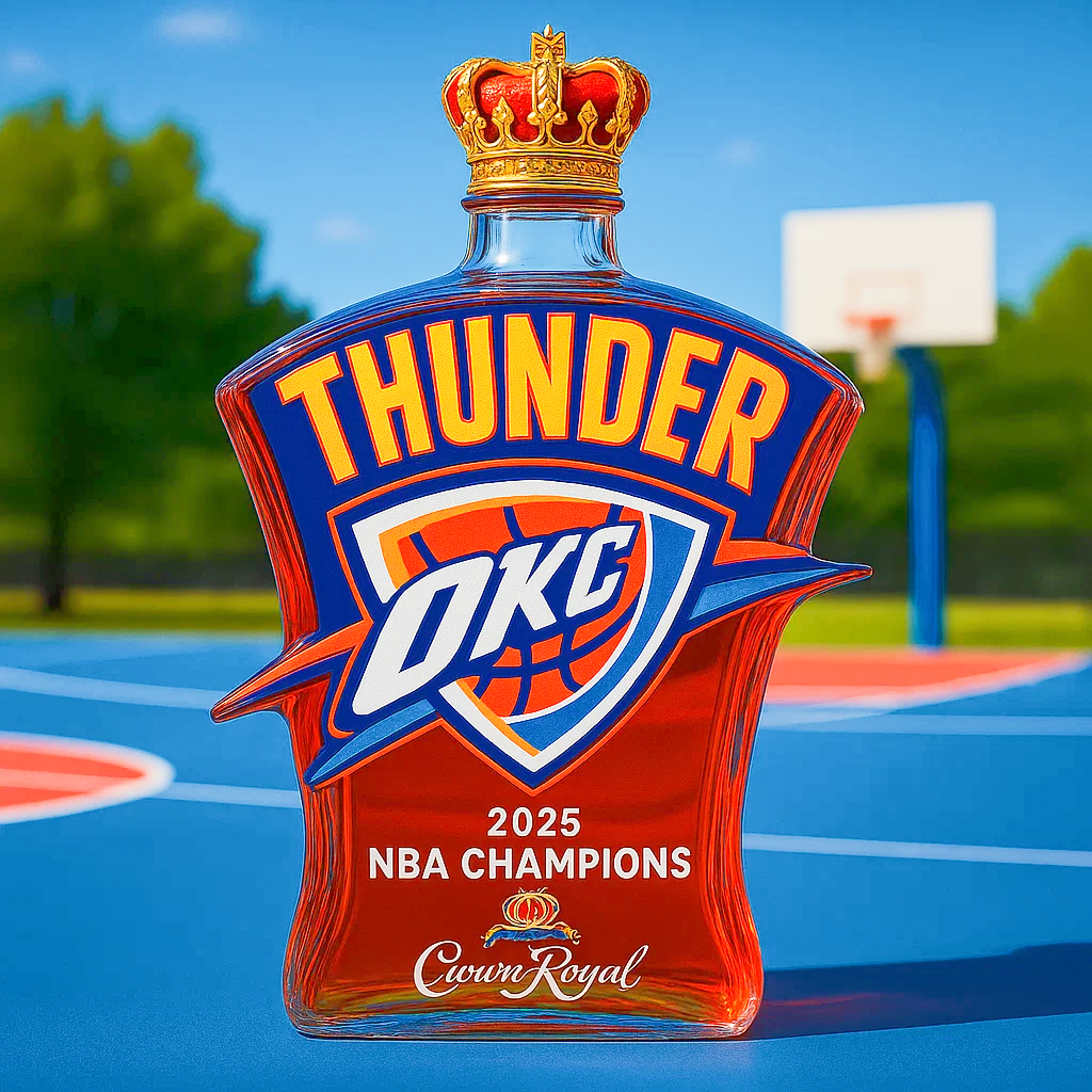 Thunder 2025 NBA Champion Whiskey Bottle