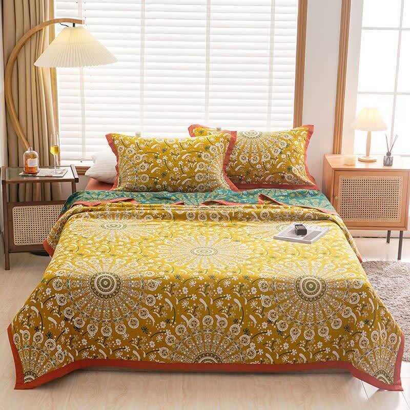 Flower Fireworks Pattern Cotton Gauze Quilt