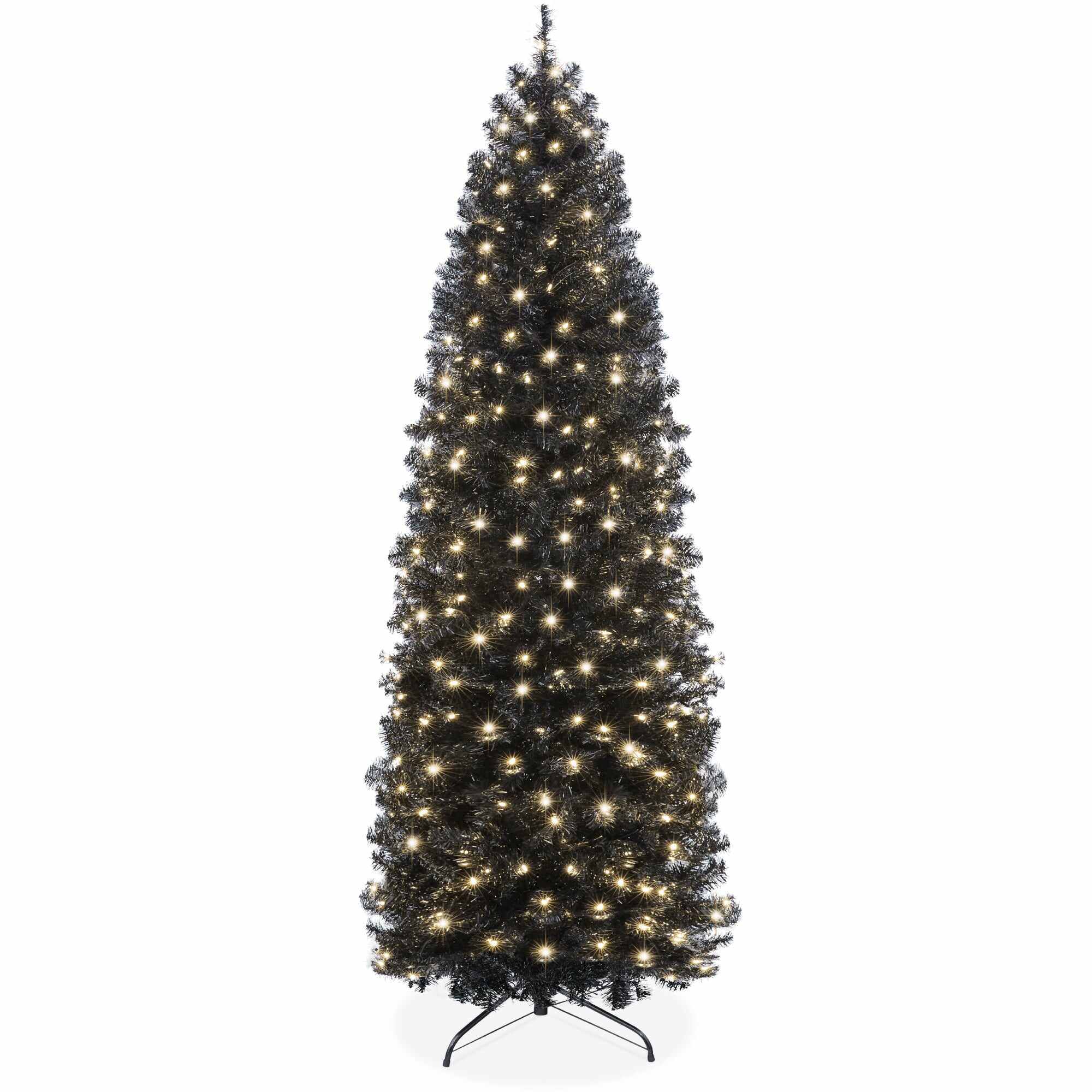 Pre-Lit Black Artificial Pencil Holiday Tree