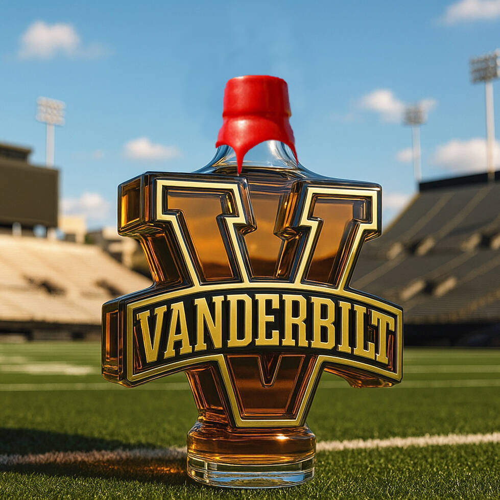 Vanderbilt Commodores Whiskey Bottle