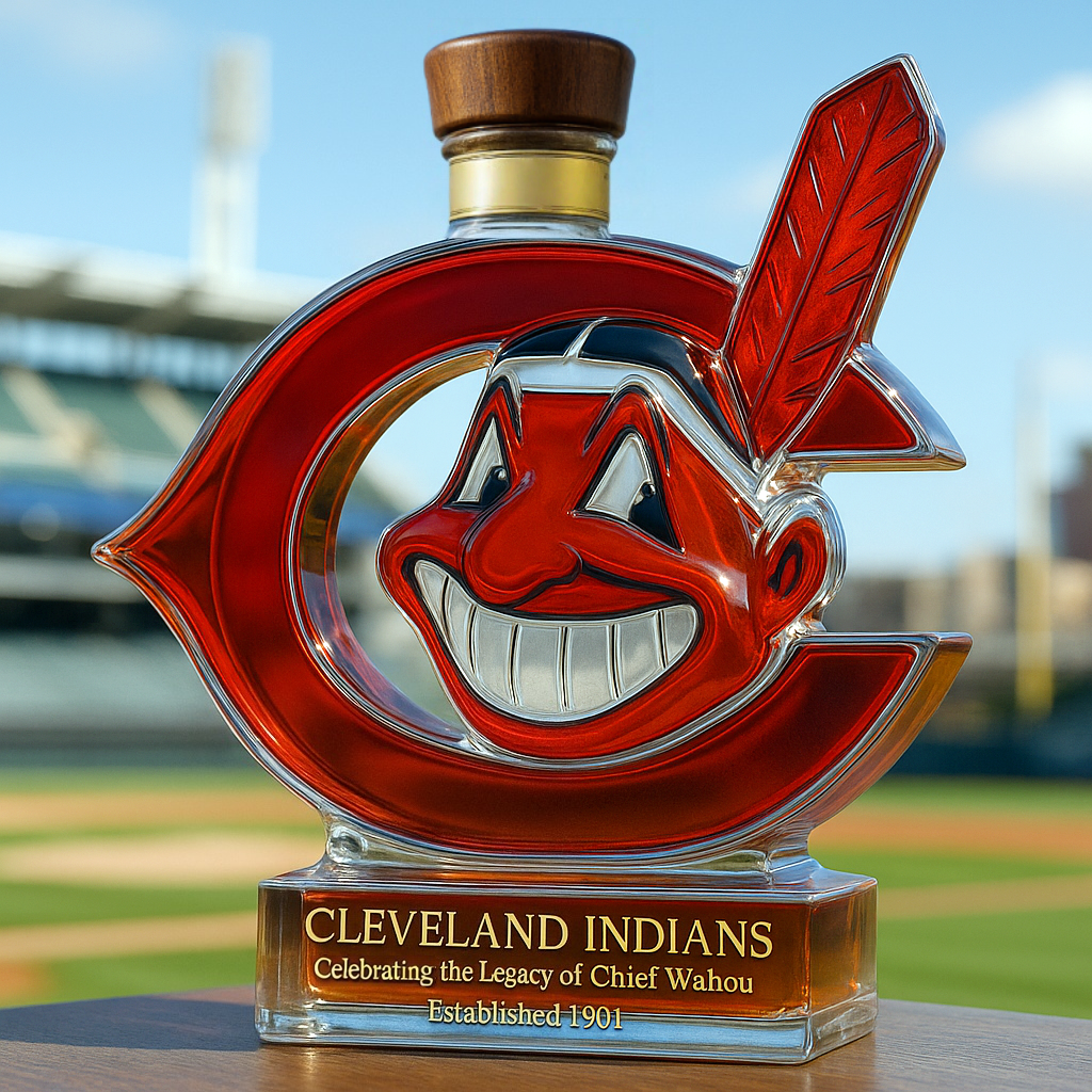 Cleveland Indians Commemorative Whiskey Bottle