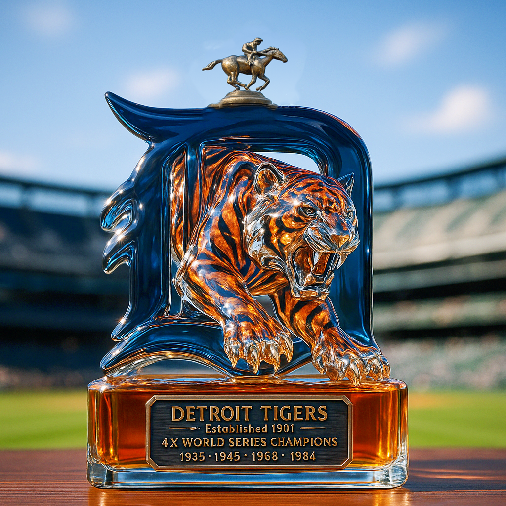 复制Detroit Tigers Whiskey Bottle