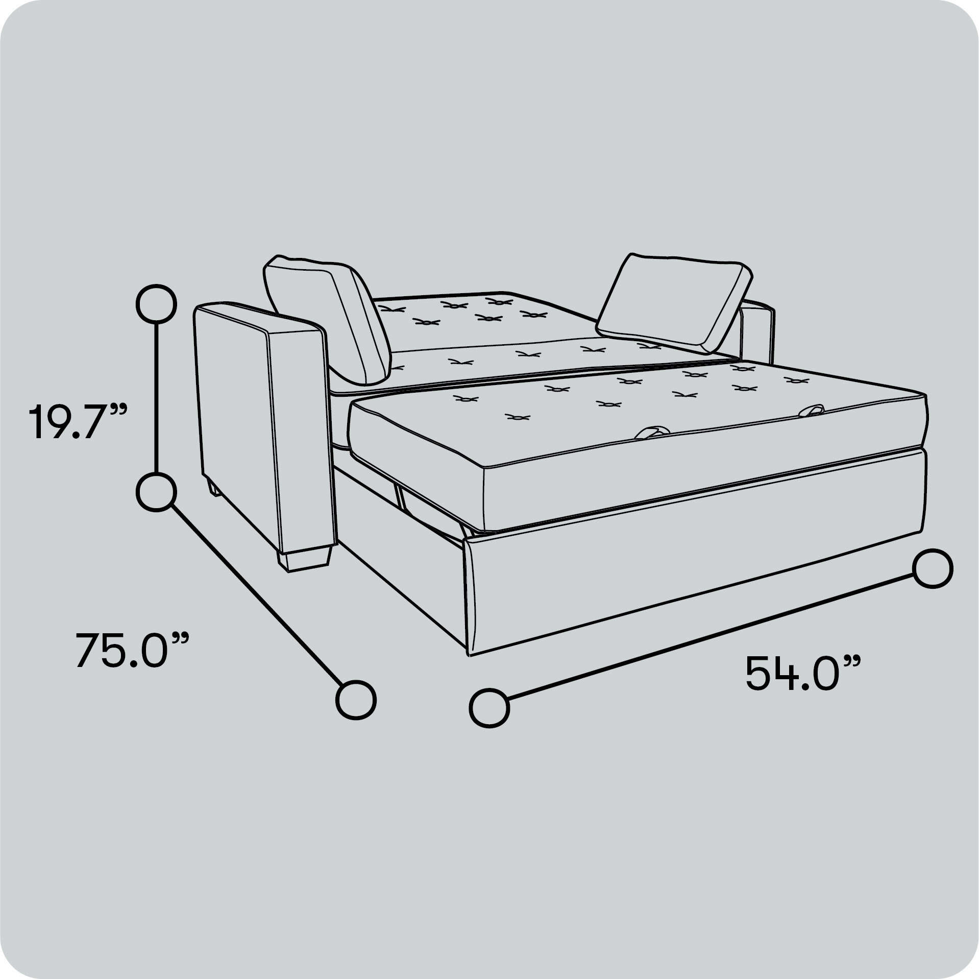 Serta Monroe Full Size Convertible Sleeper Sofa with Cushions