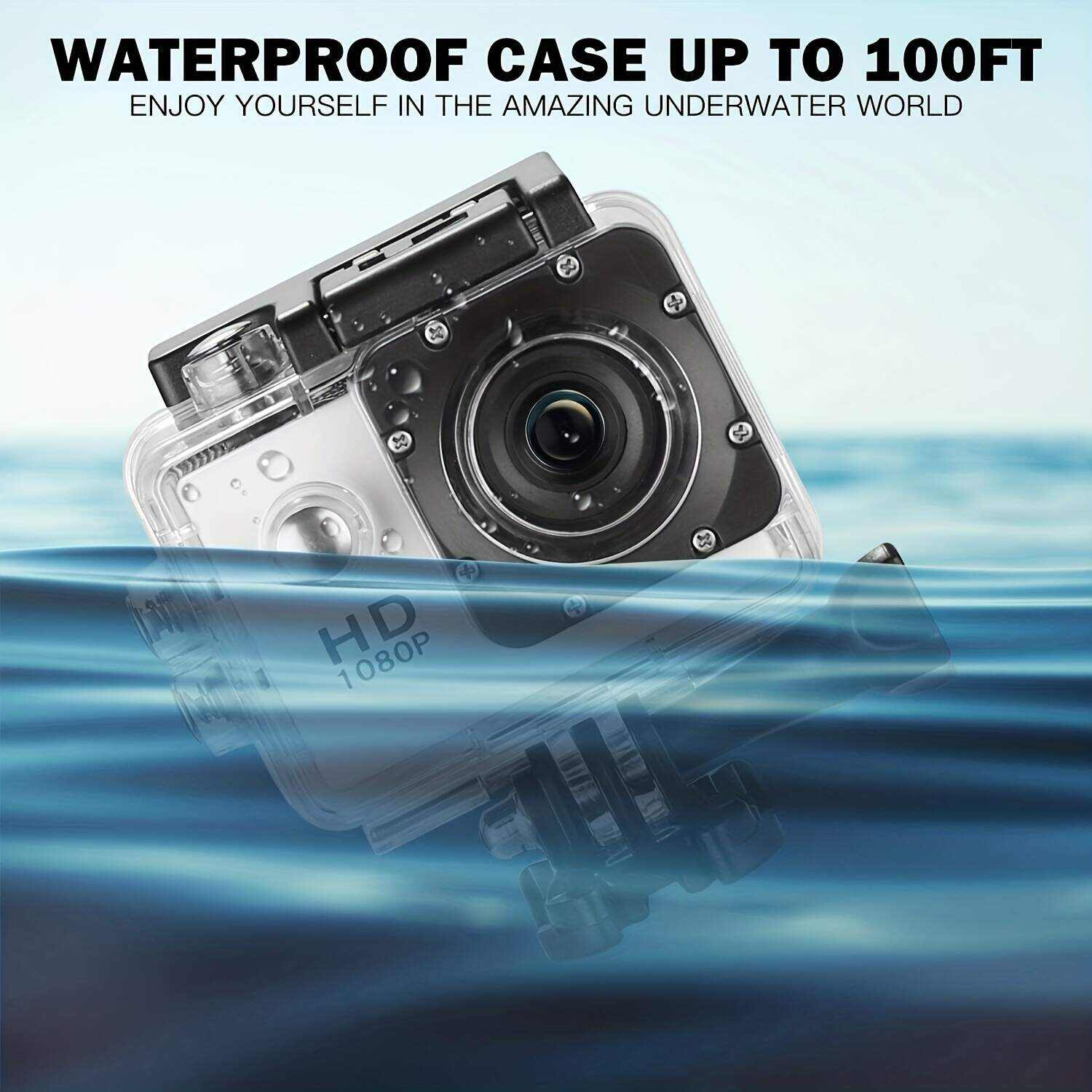 Action Camera (Built In 900 MA Battery) Action Camera Ultra HD Underwater Camera 140 Degree Wide-angle Lens 1181.1 Inch Waterproof Action Camera WIFI Camera For Thanksgiving Christmas (two Options: With Card And Without Card)