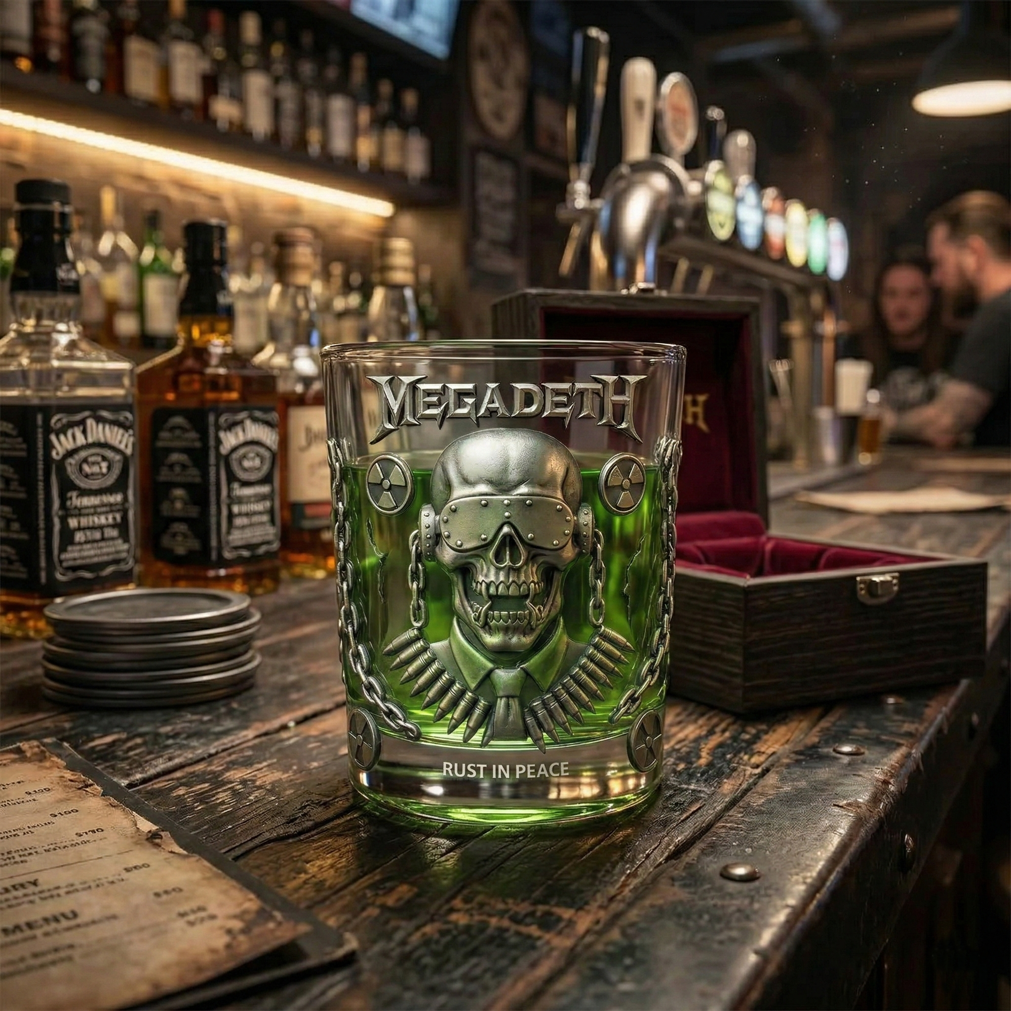 The Megadeth “Rust in Peace” Whiskey Glass