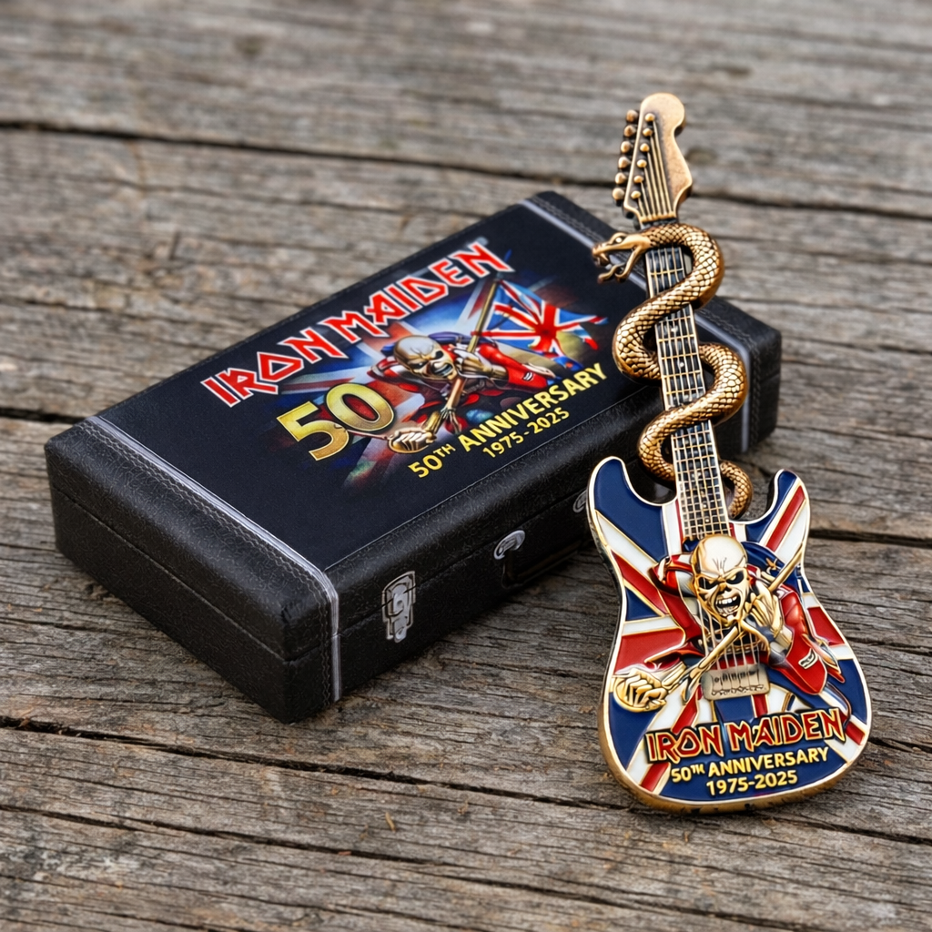IRON MAIDEN – 50th Anniversary Geepin Resonator Guitar Pin
