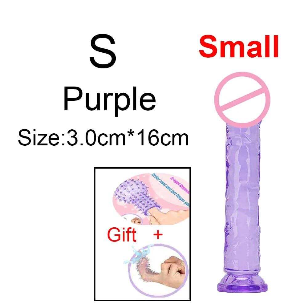 Transparent Jelly Dildo – Large Suction Cup Dildo in 5 Colors for Anal & Vaginal Play