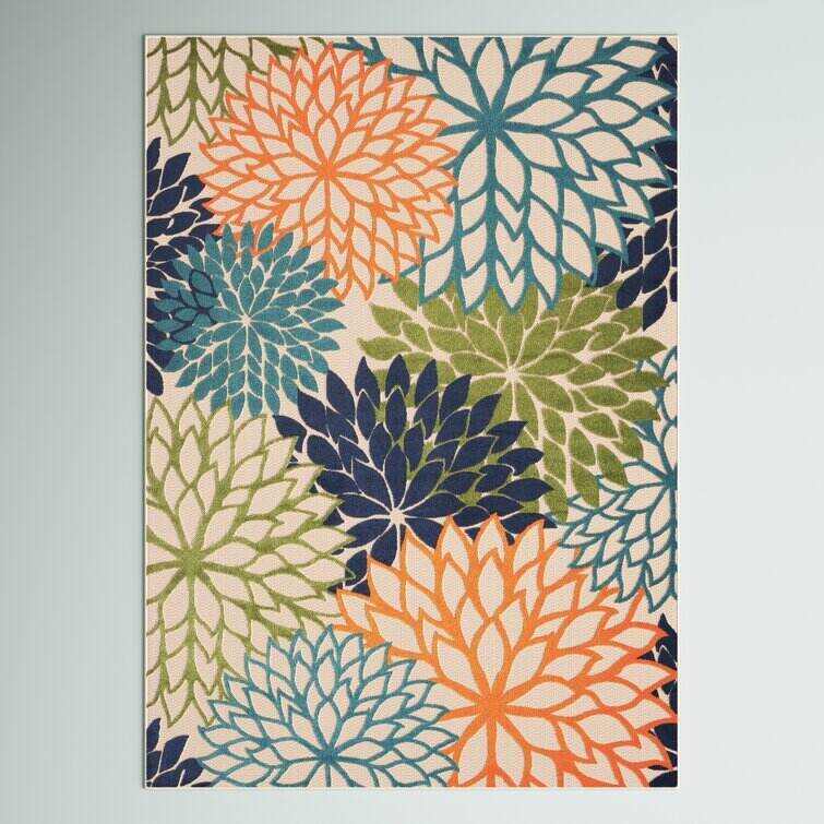 Miraloma Green/Red/Orange Indoor/Outdoor Rug