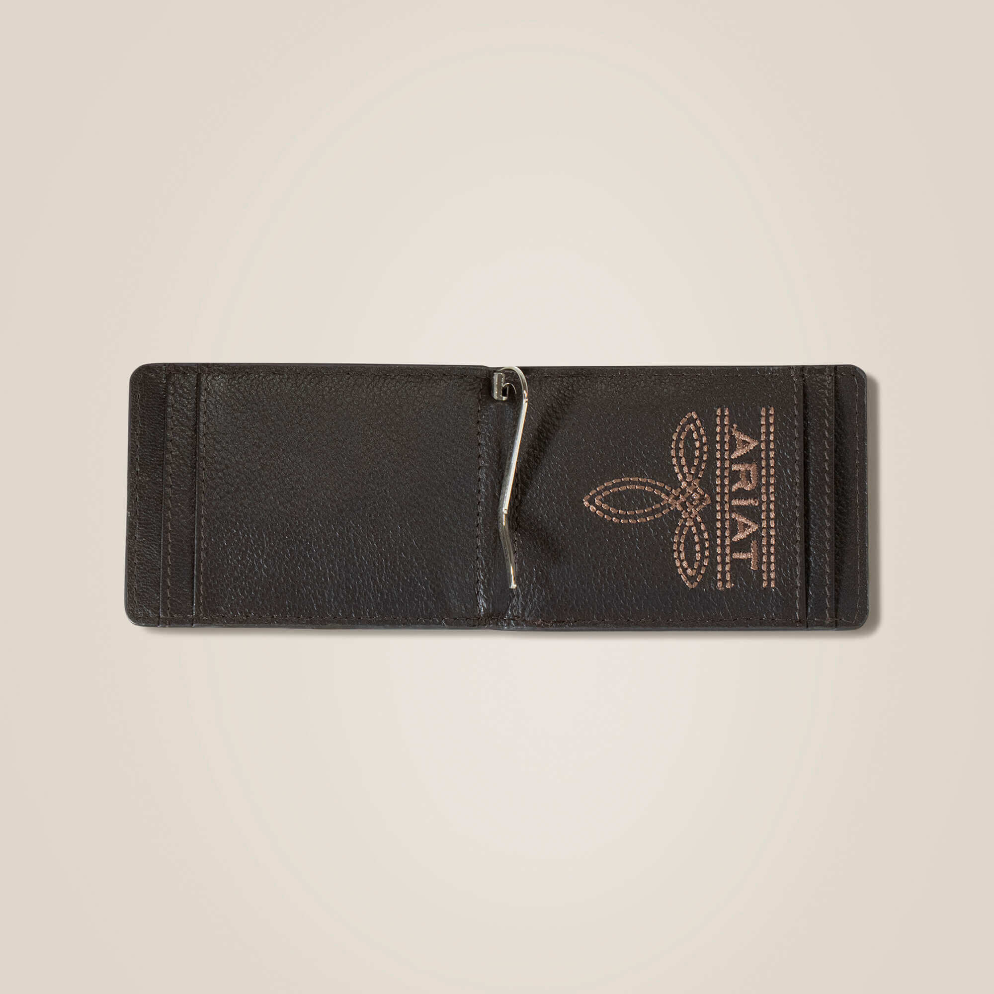 Tooled Leather Clip Wallet