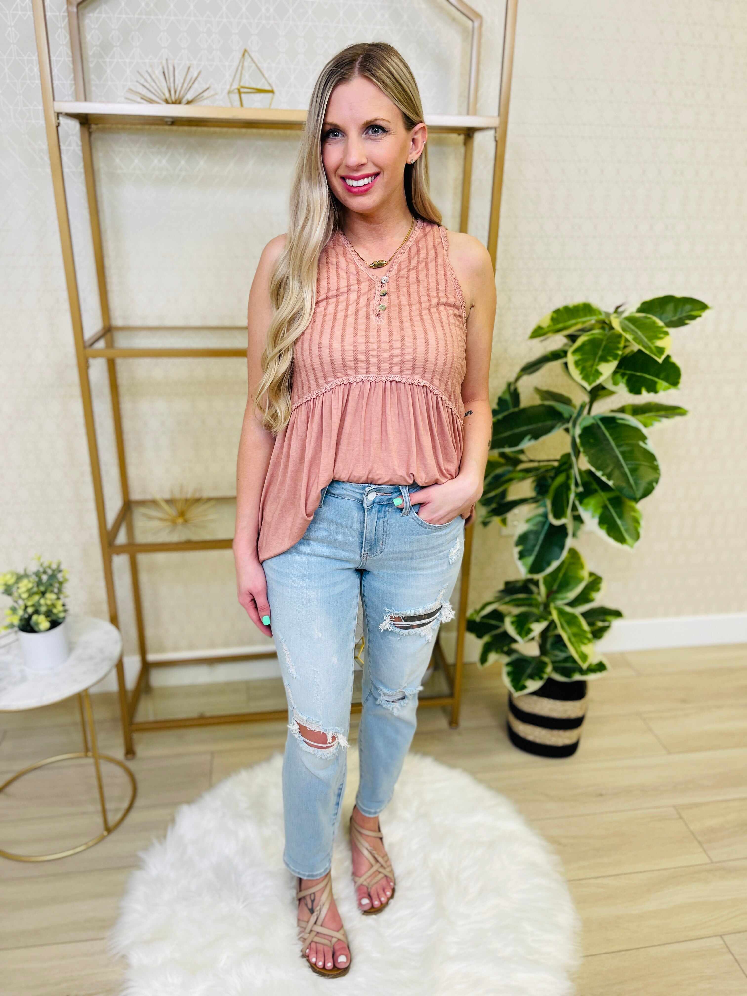 Plus/Reg Blushing Beauty Boyfriend Jeans