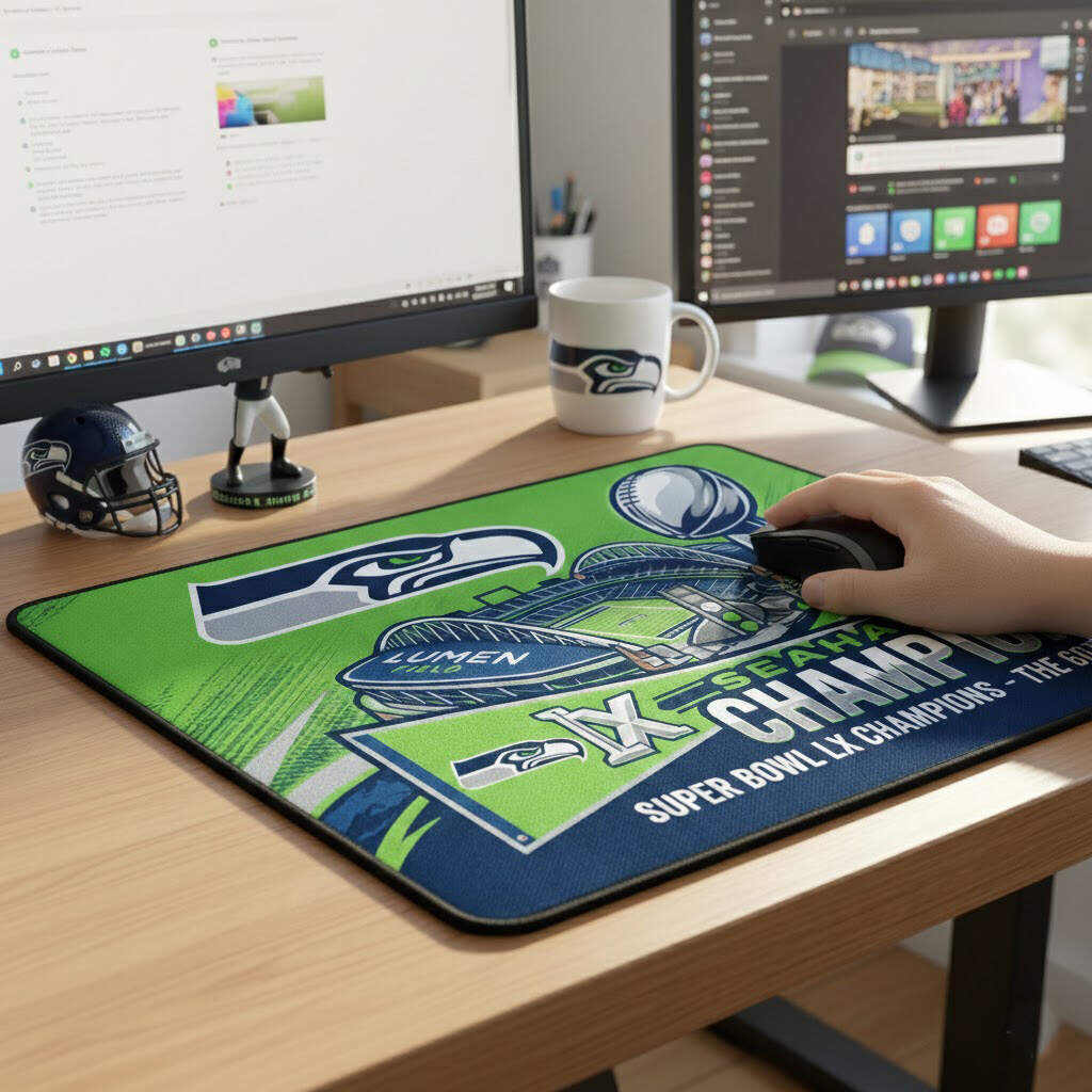 Seattle Seahawks Super Bowl Champions Desk Mouse Pad 🦅🏆