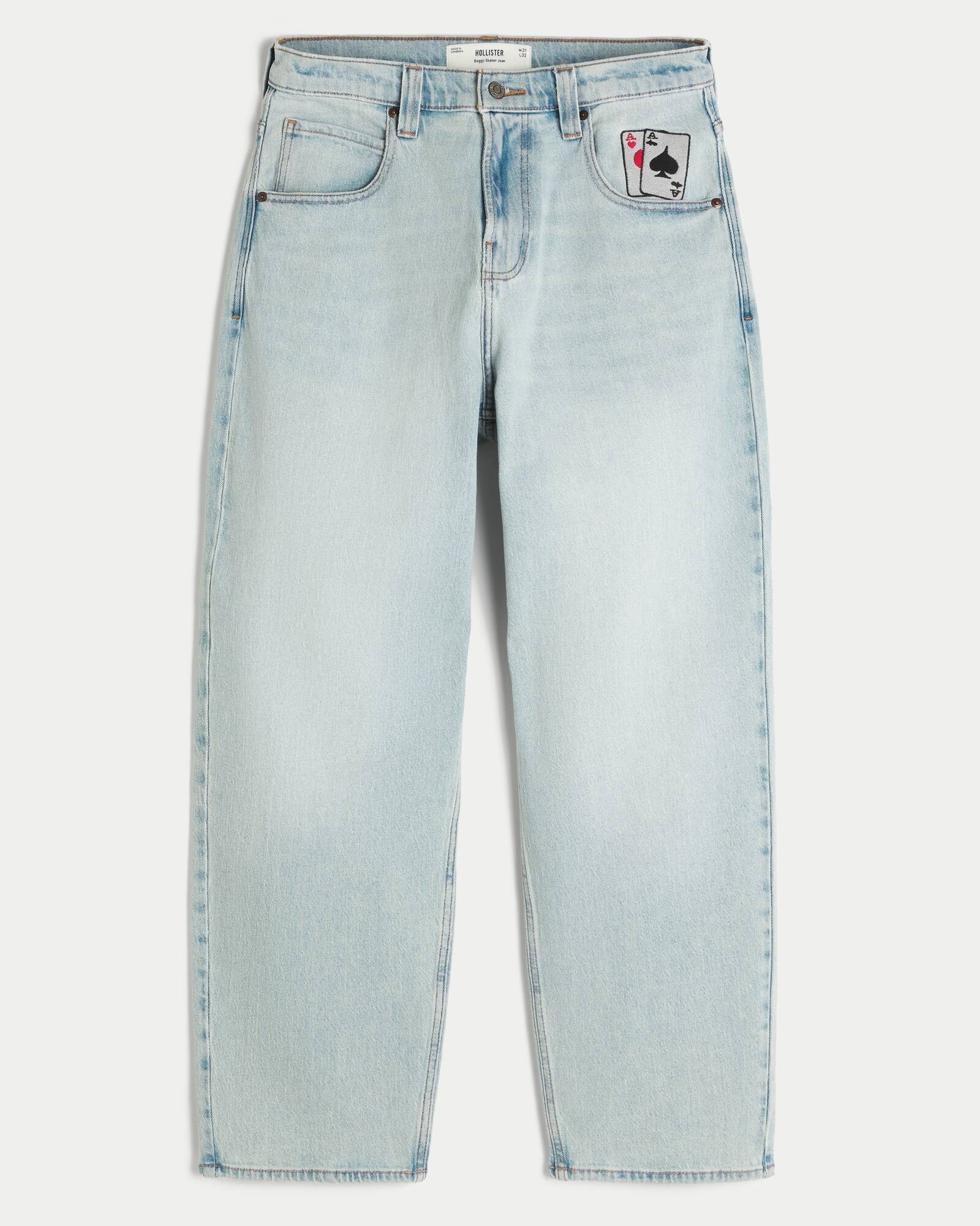 Medium Wash Skater Baggy Jeans