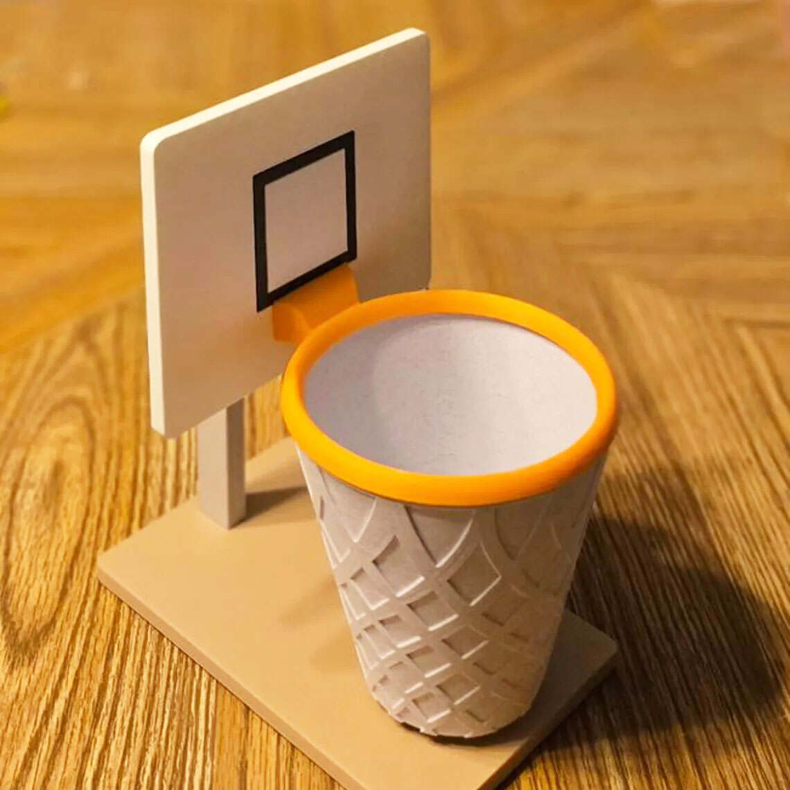 Basketball Net Pencil Holder with Backboard