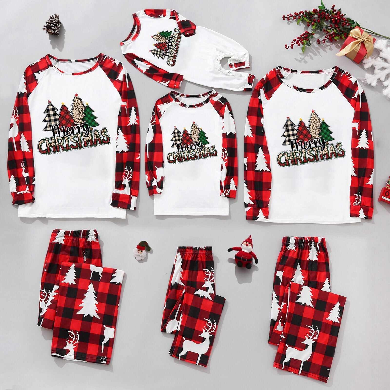 2024 Plaid Christmas Tree Pajamas Family Pajama Set