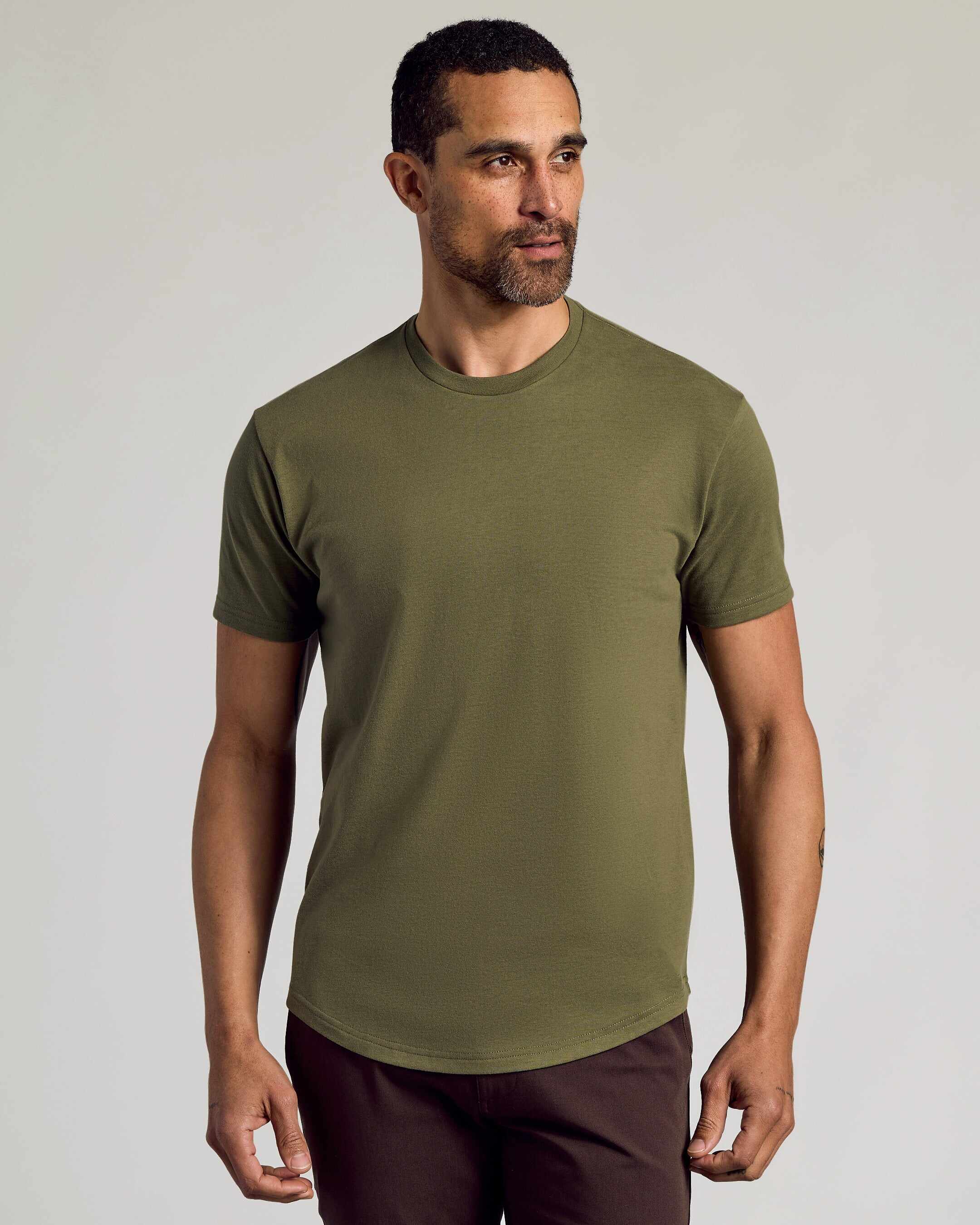 Short Sleeve Curved Hem Crew 3-Pack