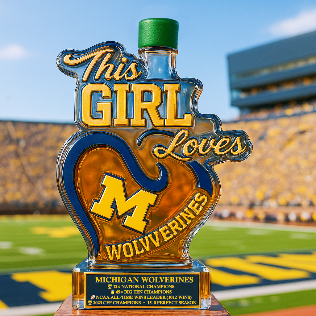 University of Michigan Wolverines Glory Whiskey Bottle