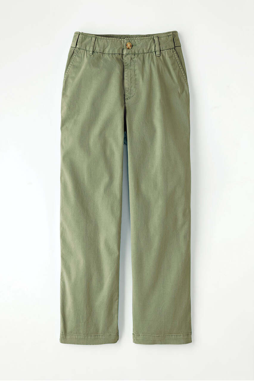 Hidden Stretch-Waist Chino Crops