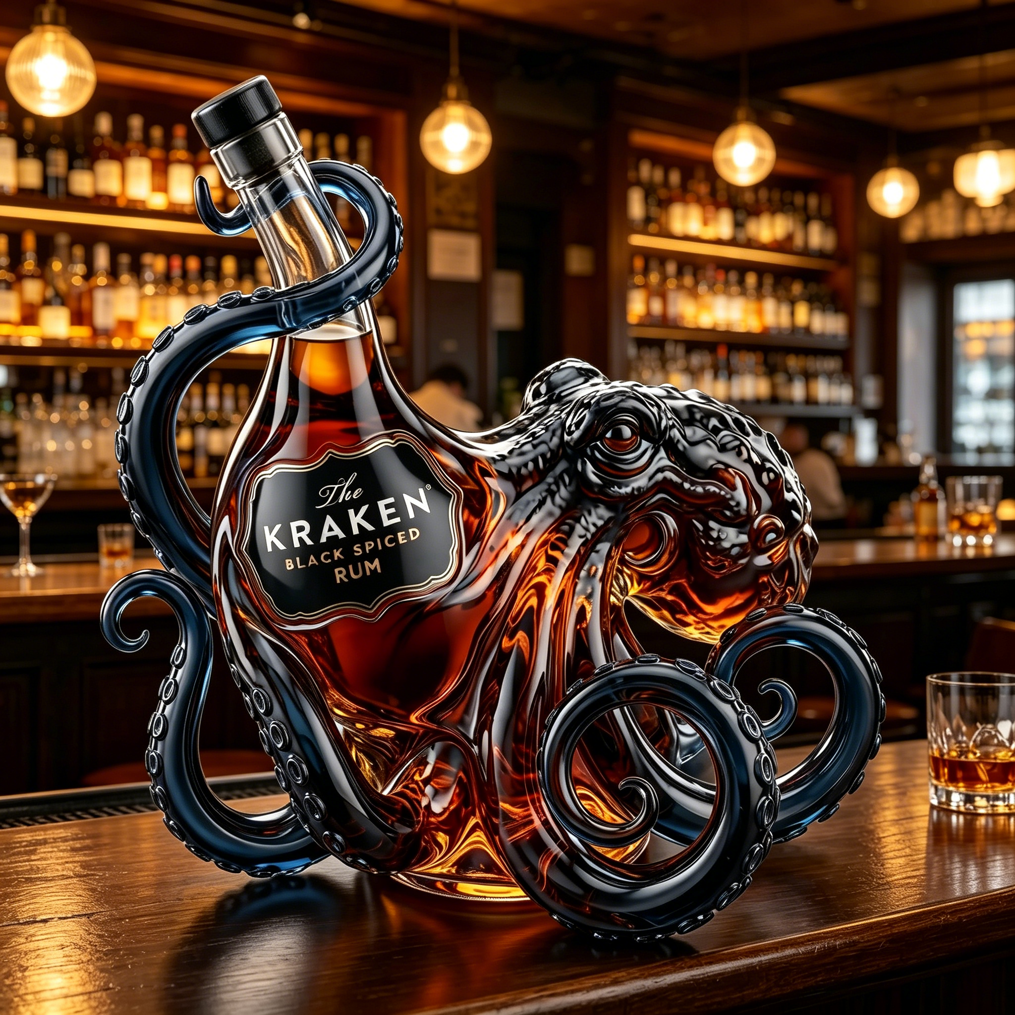 The Kraken Black Spiced Rum 3D Sculpted Octopus Collector's Edition Bottle
