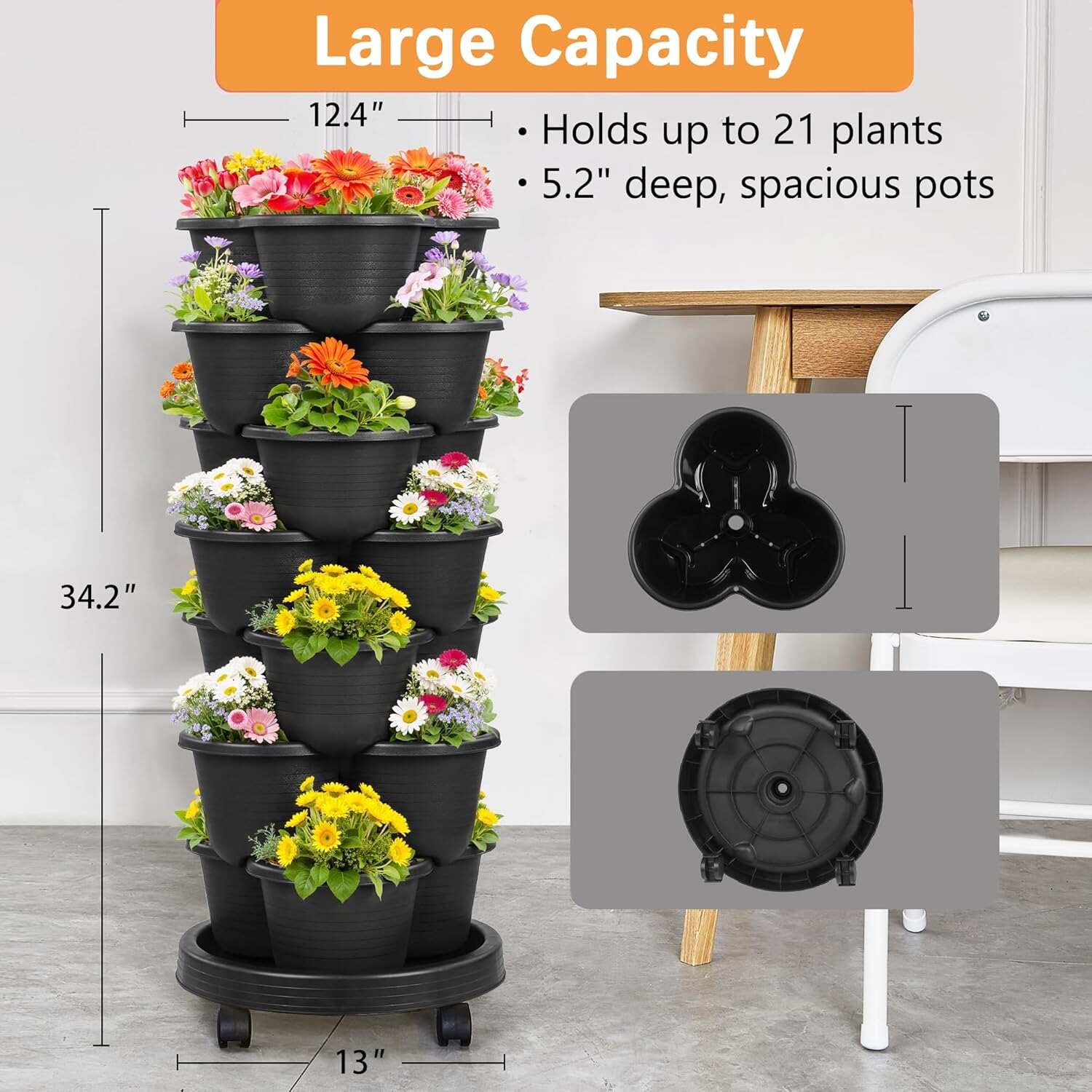 VECELO 7 Tier Vertical Garden Planter