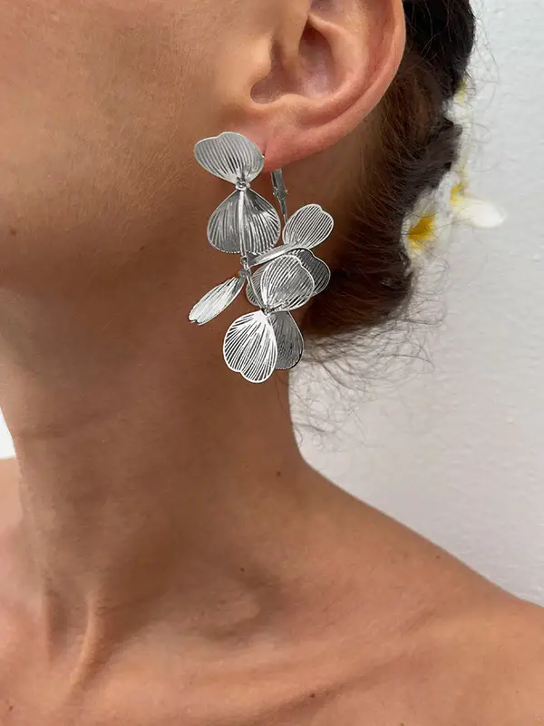 Floral Hydrangea Drop Earrings
