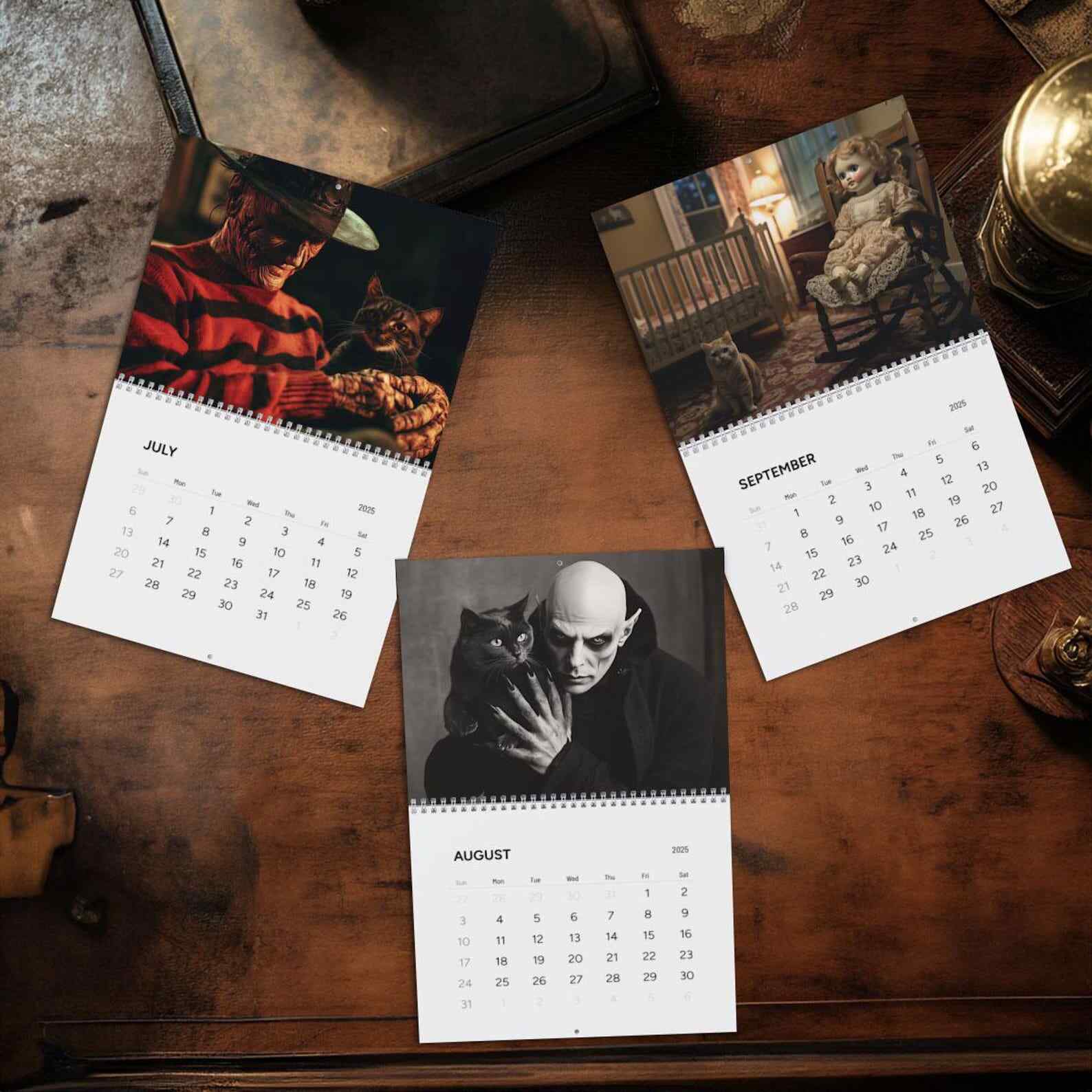 Creepy Cats 2025 Wall Calendar