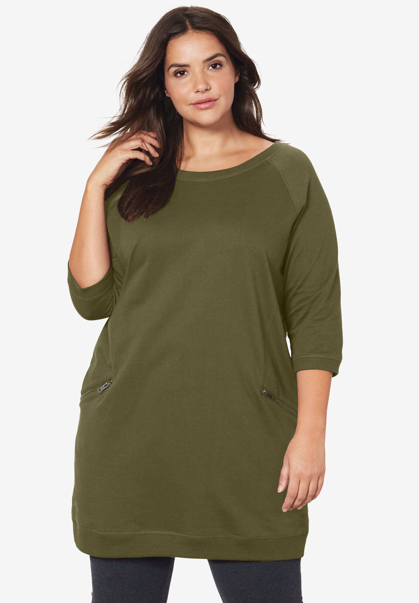 French Terry Zip Pocket Tunic