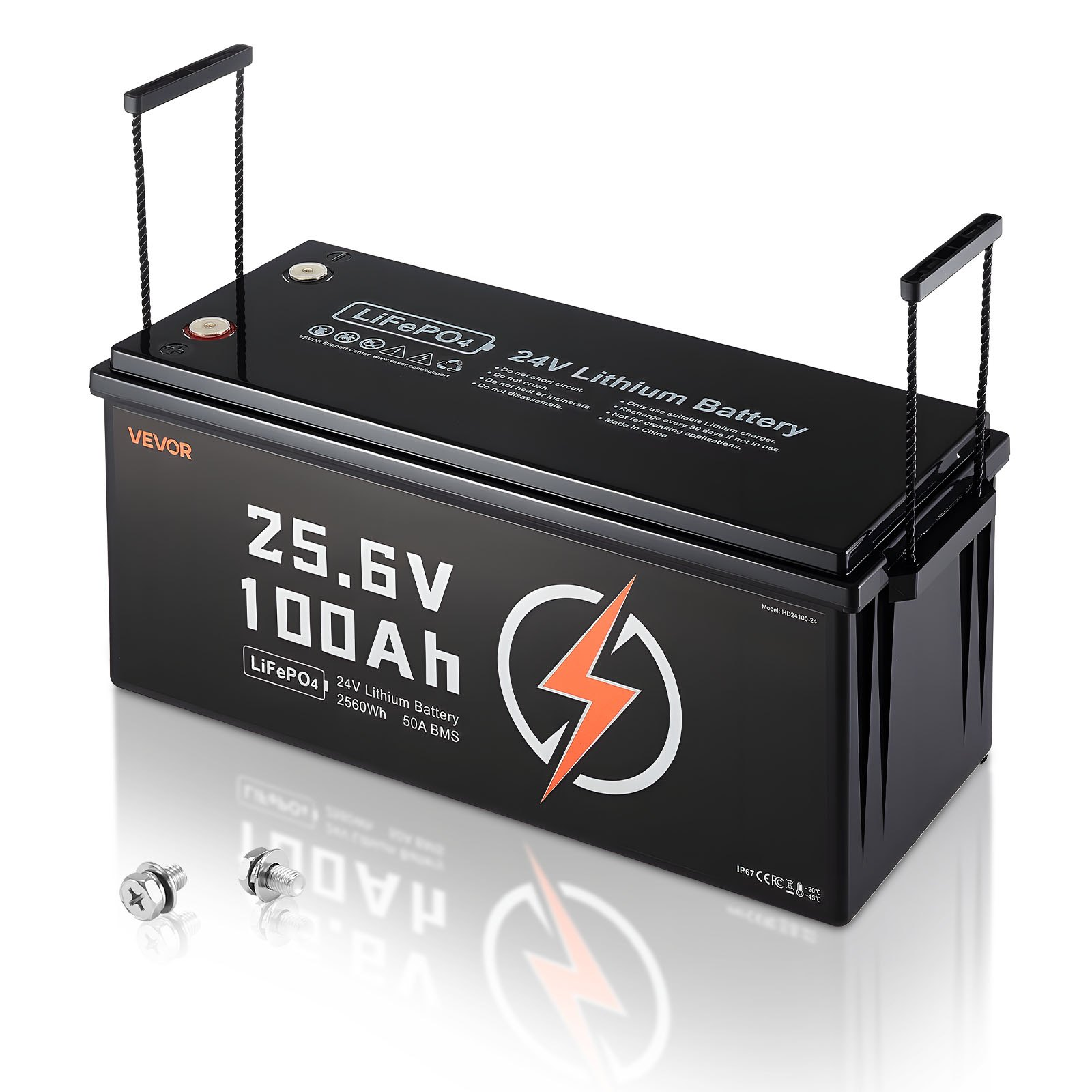 24V 50Ah LiFePO4 Lithium Battery, Bluetooth, Deep Cycle Lithium Rechargeable Battery, Built-in 30A BMS, Low Temp Protection, 4000+ Cycles, Max. 1280Wh, for RV, Camper, Trolling Motors, Marine
