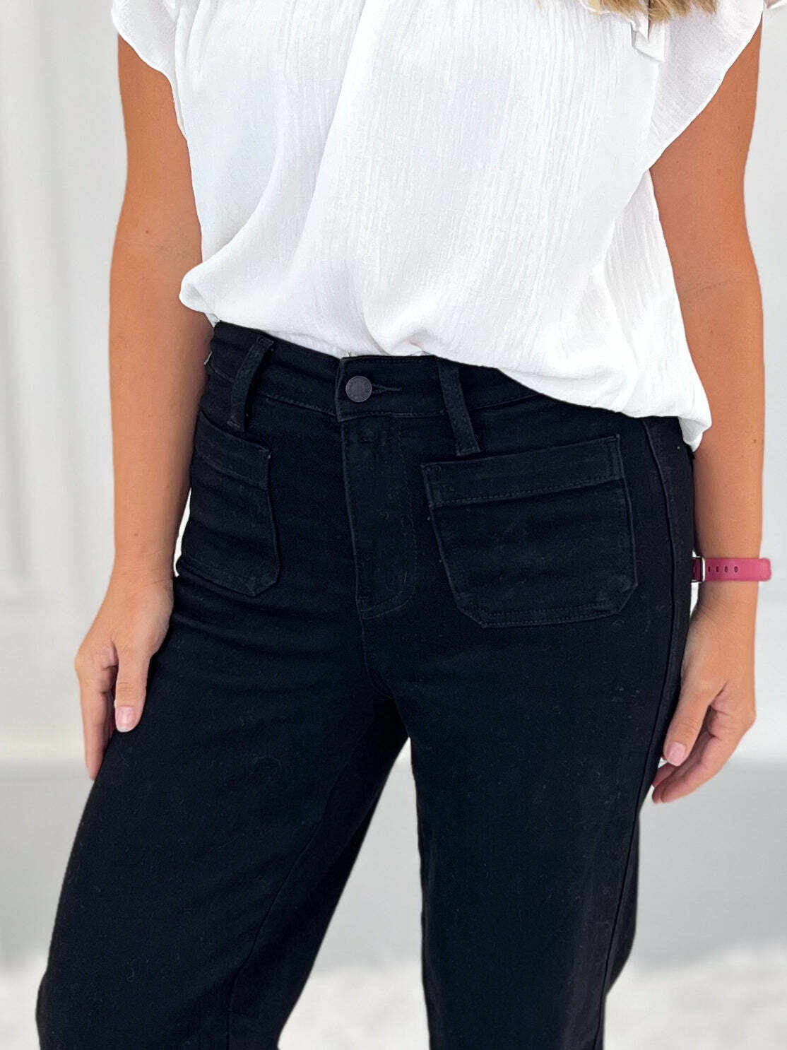Fair and Square - Christmas Patch Pocket Straight Leg Jeans- Final Sale