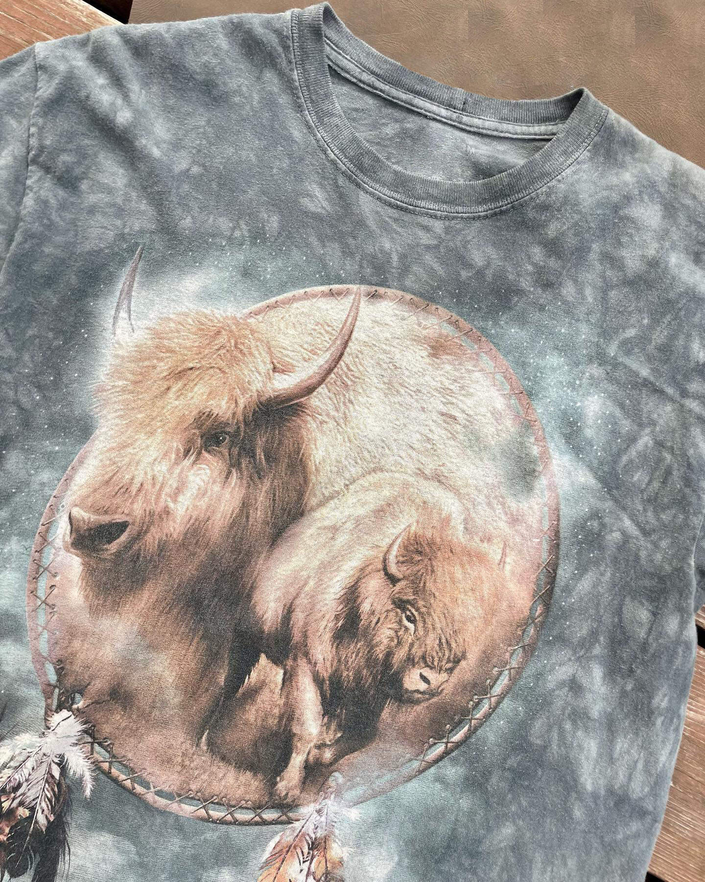 Men's Casual Western Animal Denim Print Short Sleeve