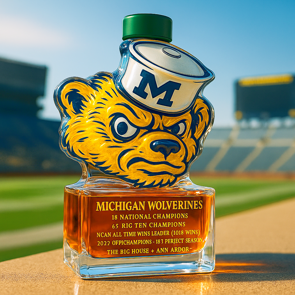 Michigan Wolverines University of Michigan Whiskey Bottle
