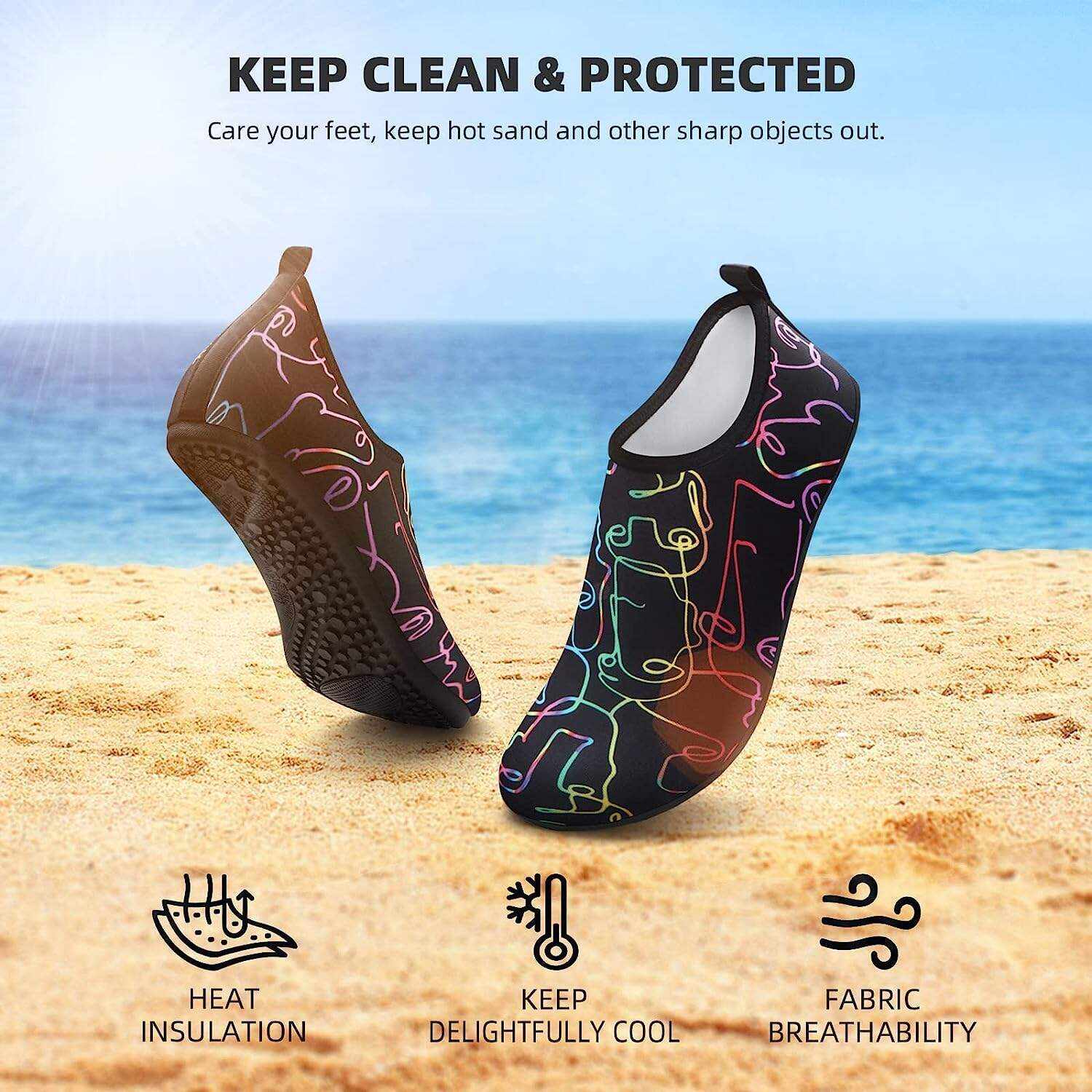 Water Shoes for Women Men Quick-Dry Aqua Socks Swim Beach Barefoot Yoga Exercise Wear Sport Accessories Pool Camping Must Haves Adult Youth Size