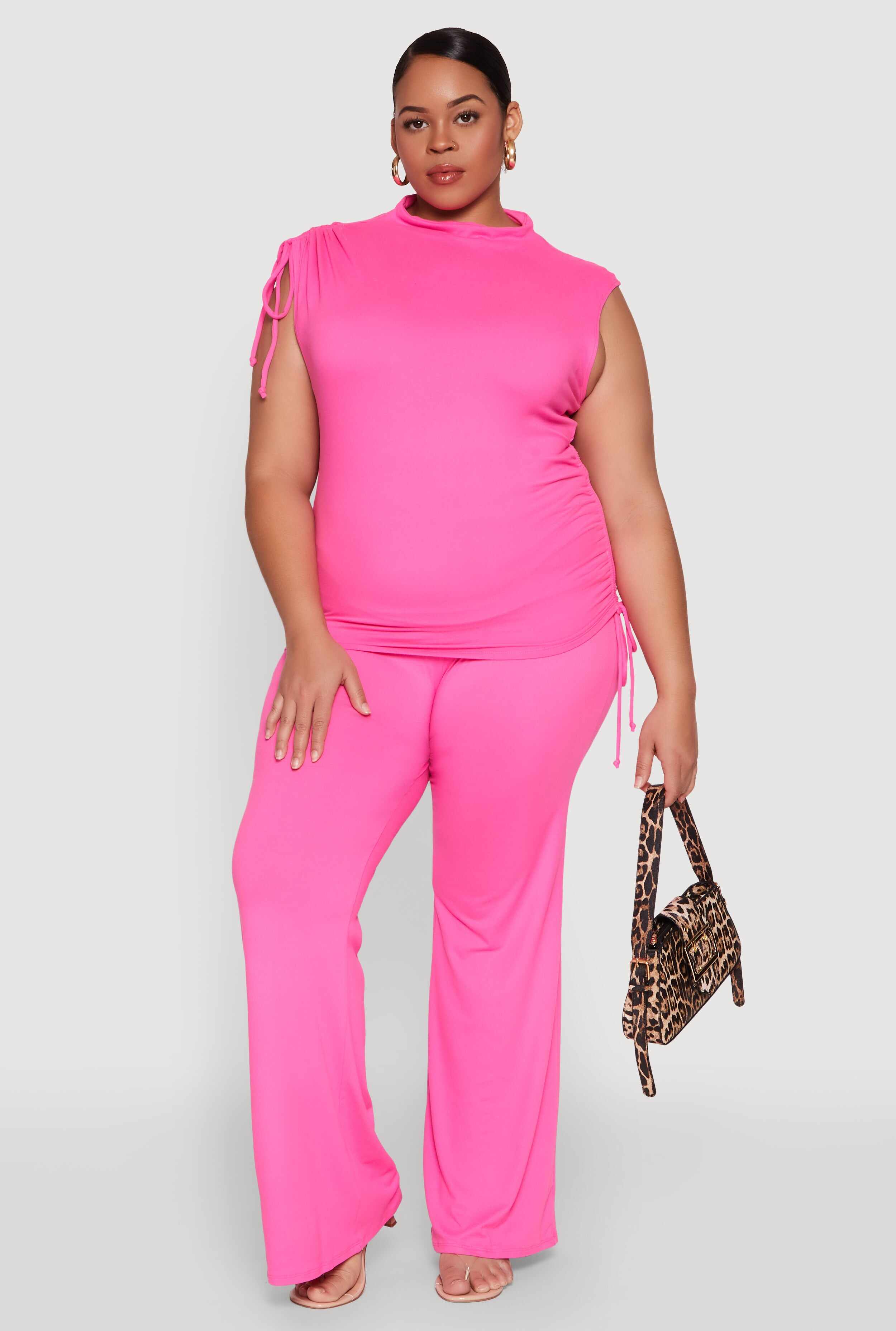 Plus Size High Waisted Fold Over Pants