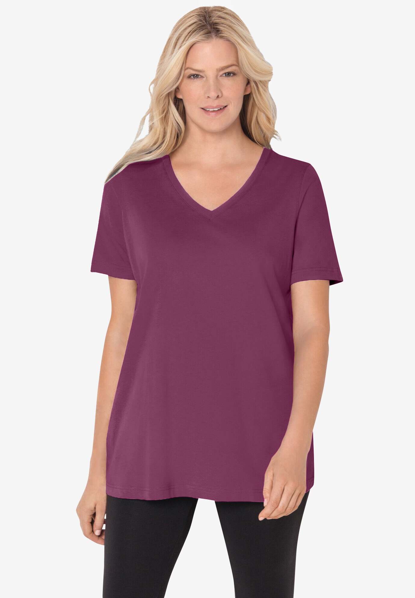 Perfect Short-Sleeve V-Neck Tee