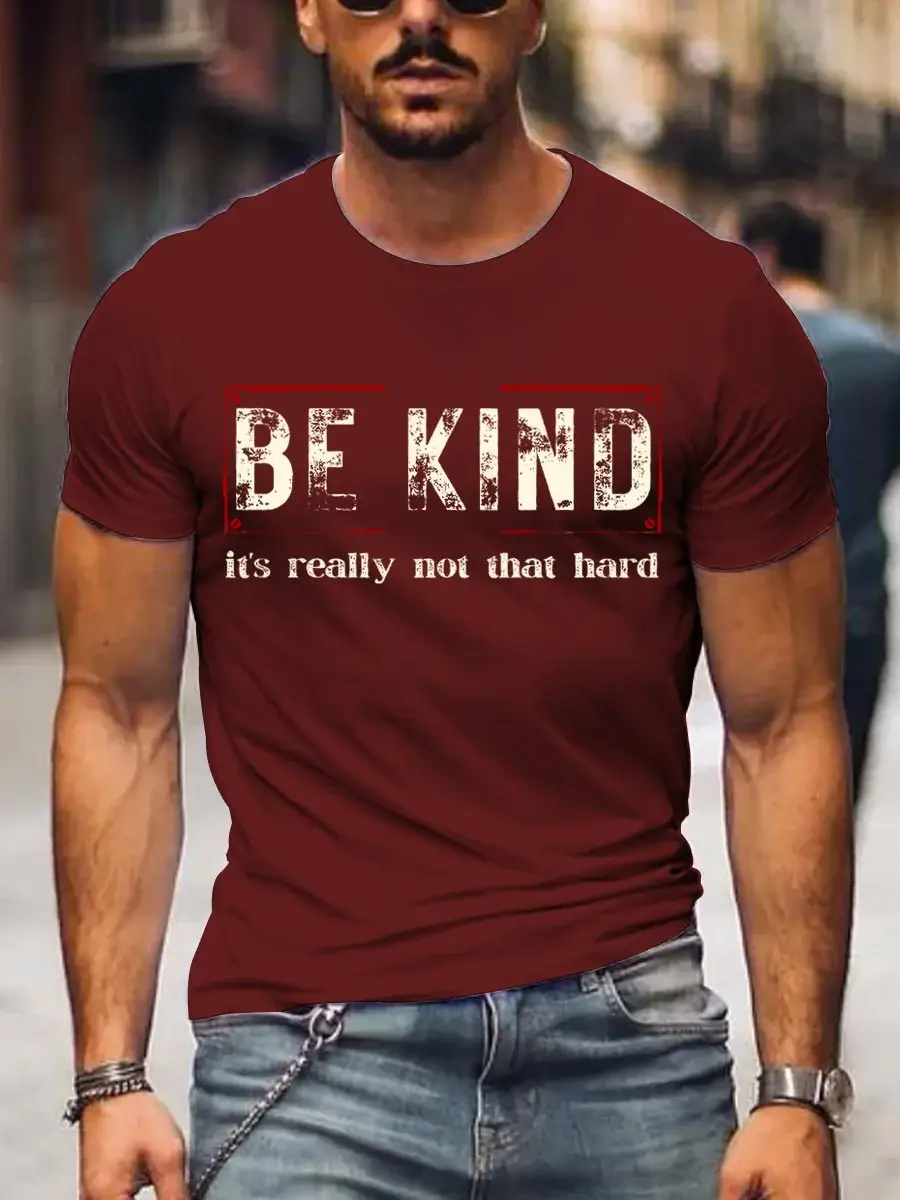 Men's Be Kind It's Really Not That Hard Art Print T-Shirt