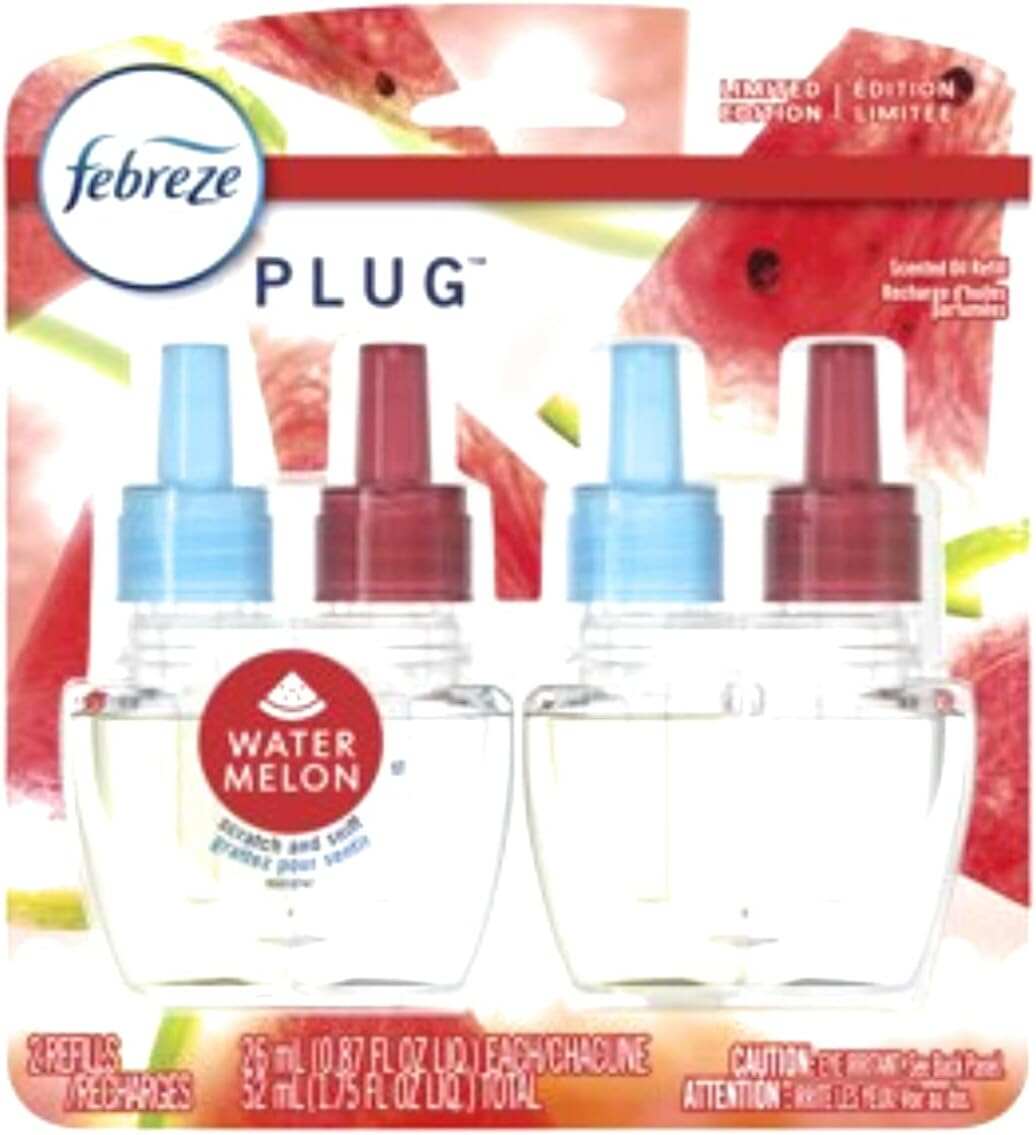 Febreze Odor-Fighting Fade Defy PLUG Air Freshener, Mountain, Ocean, Amber, (3) .87 fl. oz. Oil Refills
