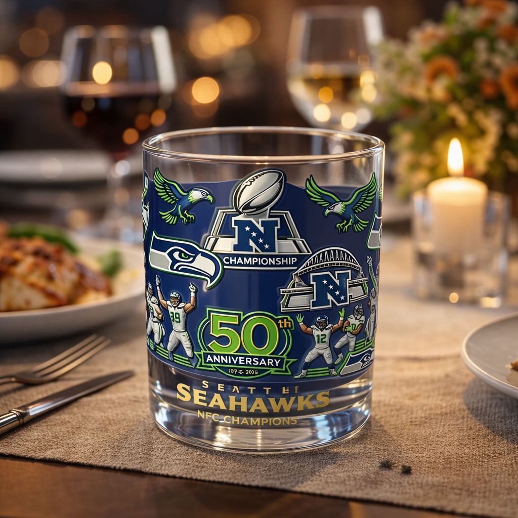 Seattle Seahawks NFC Champions Commemorative Whiskey Glass