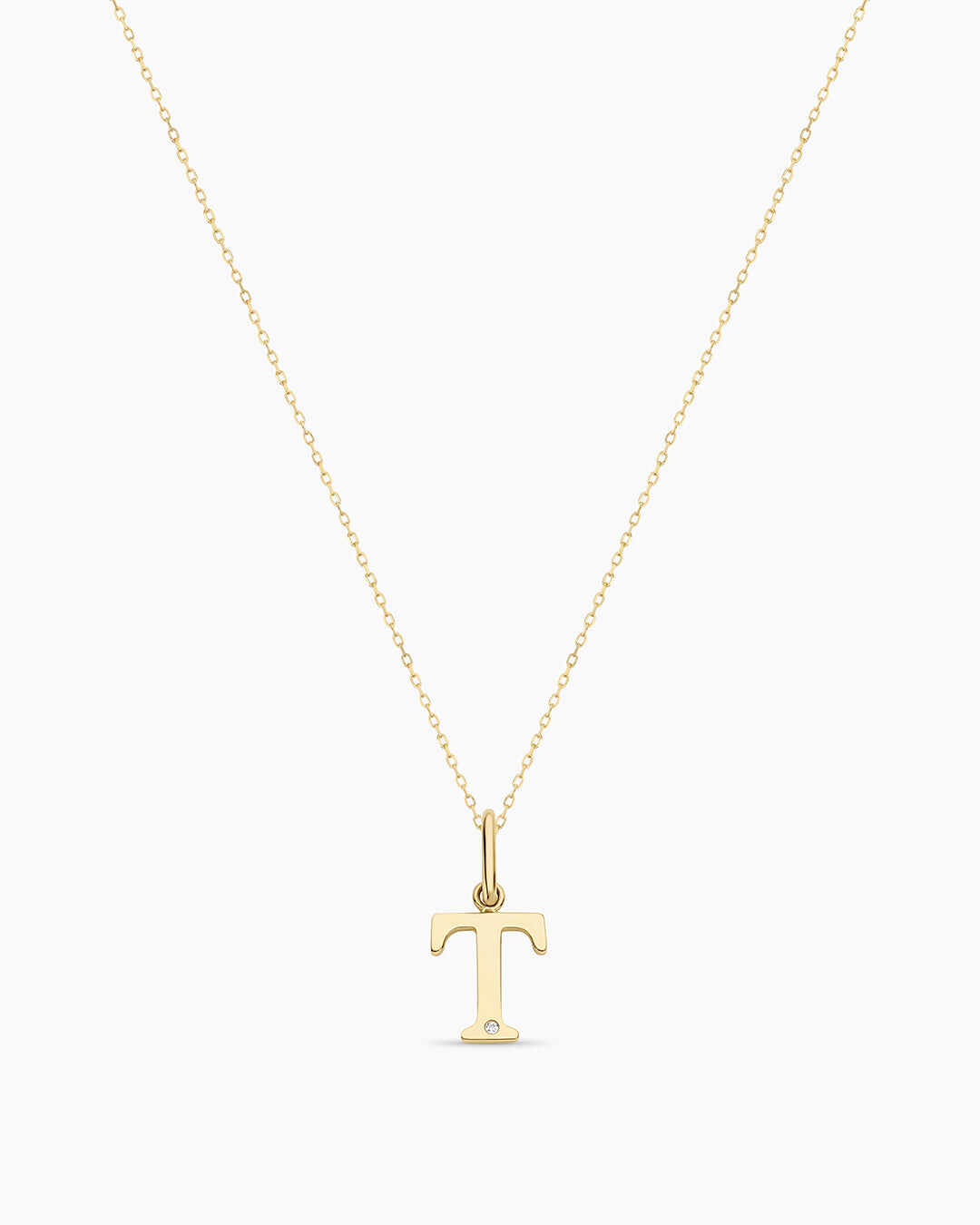Diamond Vintage Alphabet Charm Necklace
