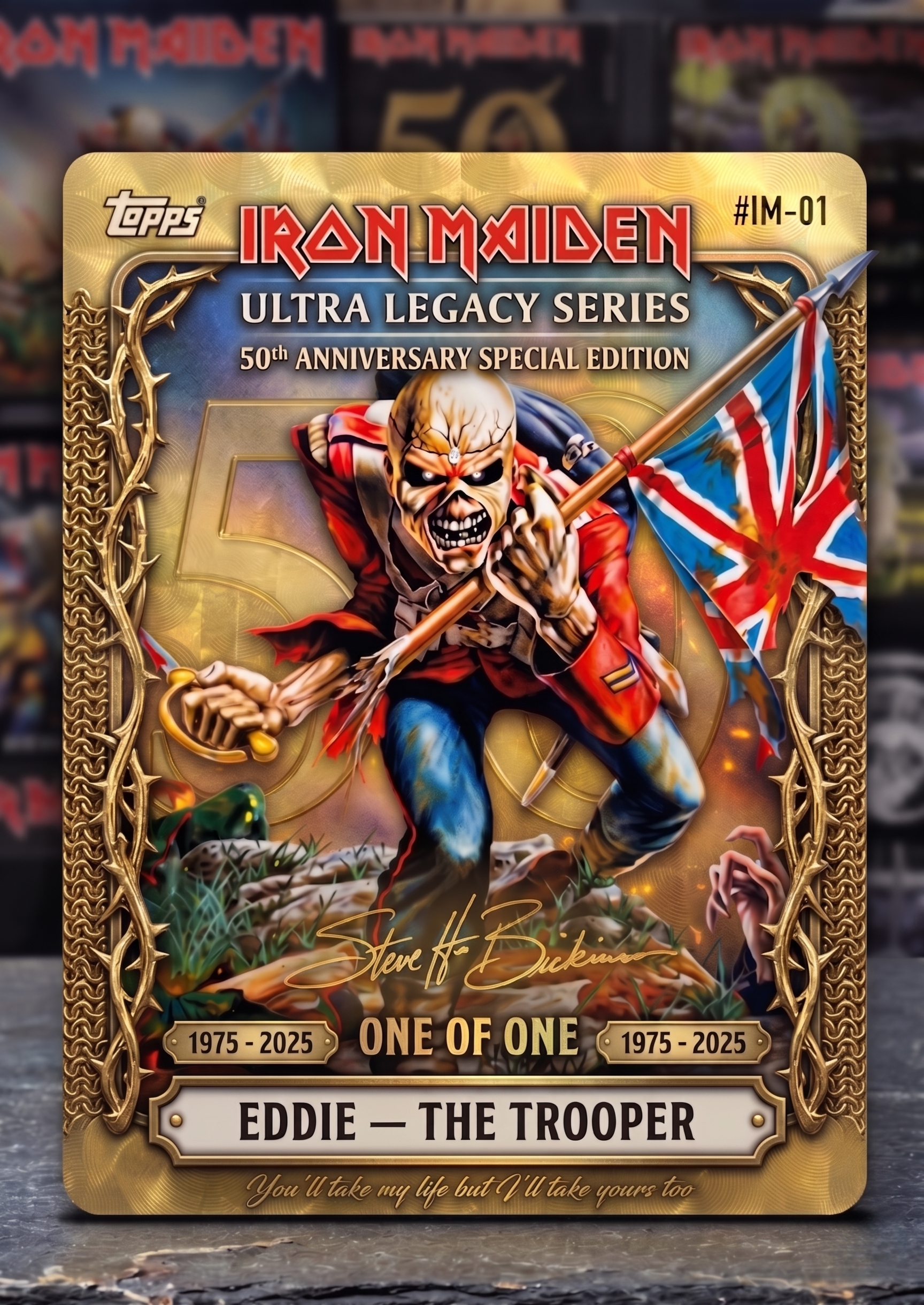 Iron Maiden Eddie 50 Years of Metal Limited Trading Card Box Holographic Rare Edition
