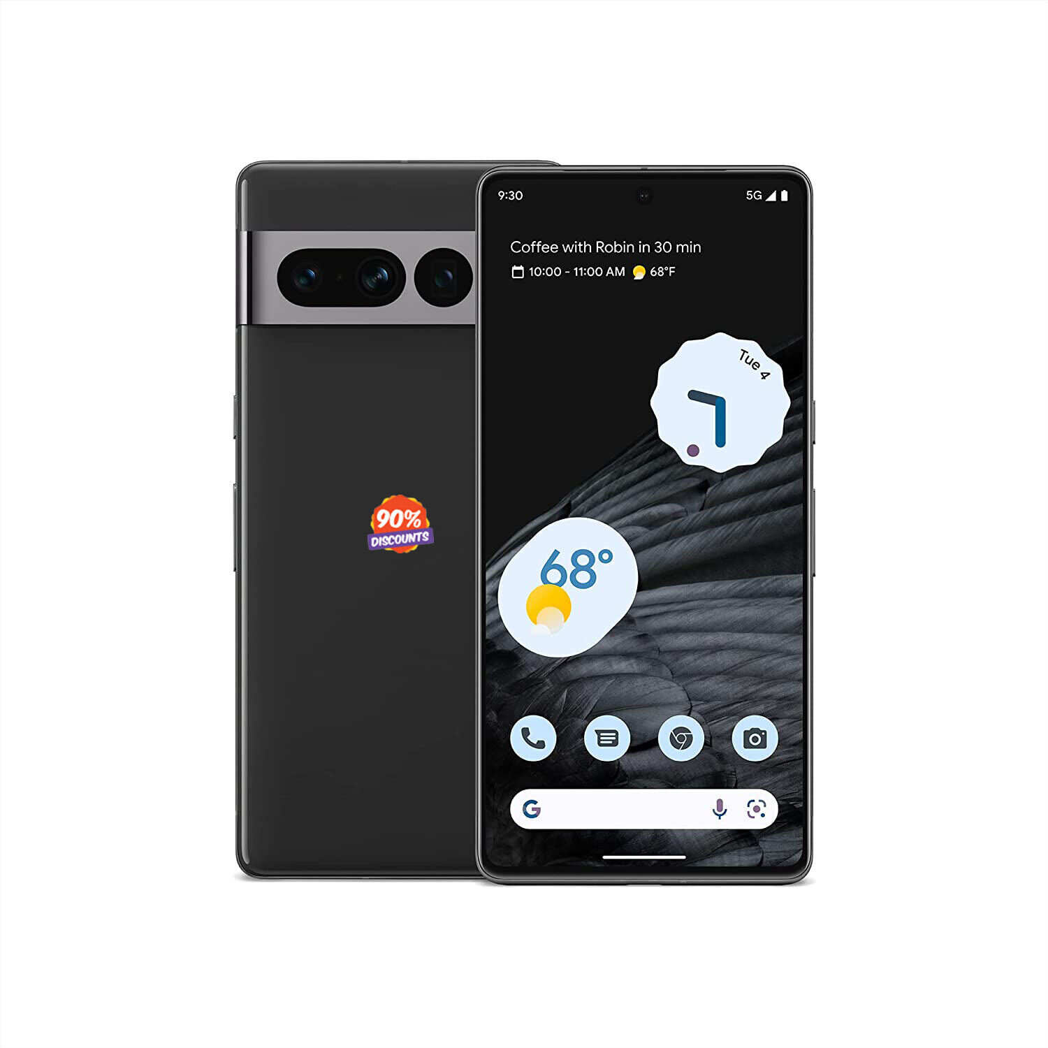 Pixel 7 Pro - 5G Android Phone - Unlocked Smartphone with Telephoto , Wide Angle Lens, and 24-Hour Battery - 128GB - Snow